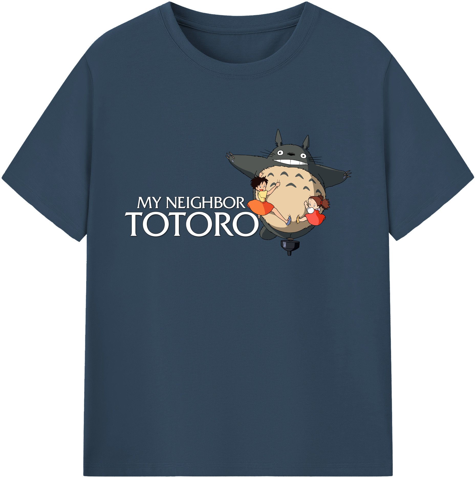 （画像用） となりのトトロ 草壁メイ 草壁サツキ My Neighbor Totoro Satsuki Kusakabe Mei Kusakabe 綿100％ メンズ半袖Tシャツ｜肌触りやわらか＆通気性