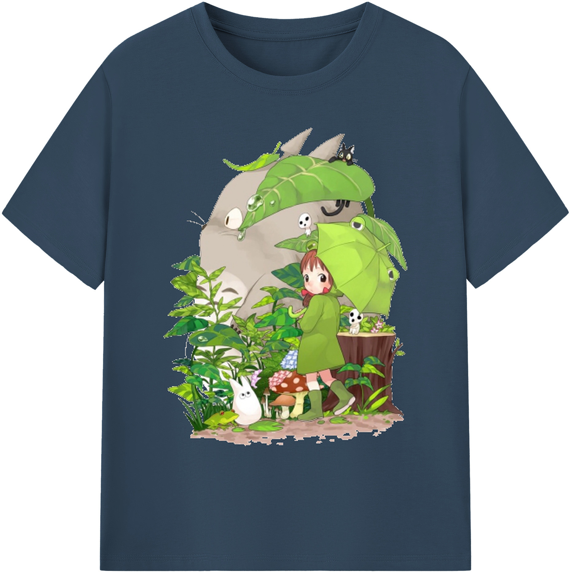 （画像用） となりのトトロ 草壁メイ 草壁サツキ My Neighbor Totoro Satsuki Kusakabe Mei Kusakabe 綿100％ メンズ半袖Tシャツ｜肌触りやわらか＆通気性