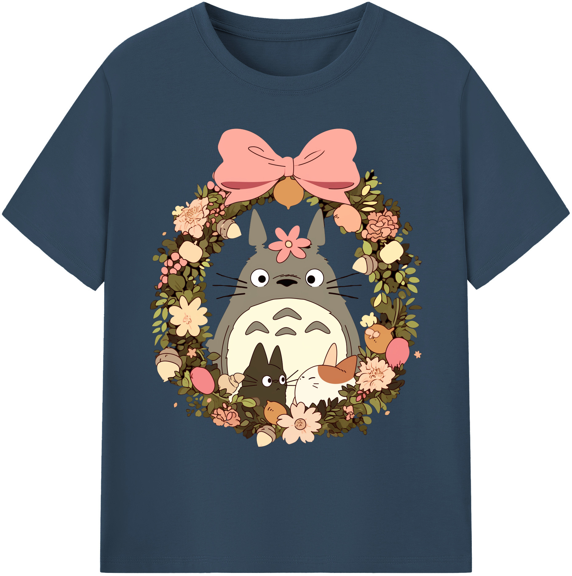 （画像用） となりのトトロ 草壁メイ 草壁サツキ My Neighbor Totoro Satsuki Kusakabe Mei Kusakabe 綿100％ メンズ半袖Tシャツ｜肌触りやわらか＆通気性