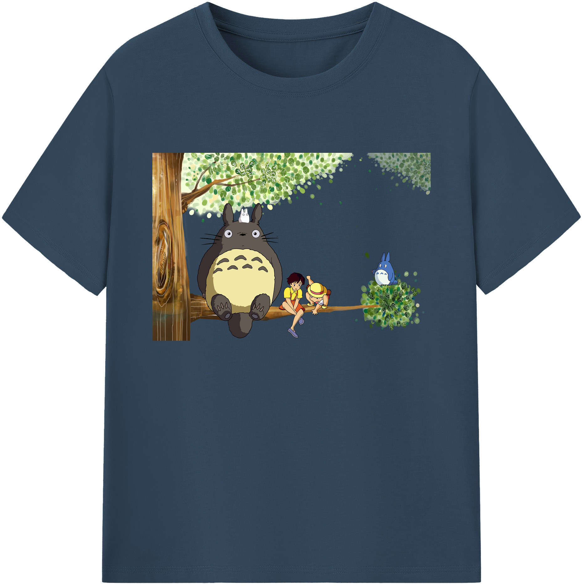 （画像用） となりのトトロ 草壁メイ 草壁サツキ My Neighbor Totoro Satsuki Kusakabe Mei Kusakabe 綿100％ メンズ半袖Tシャツ｜肌触りやわらか＆通気性