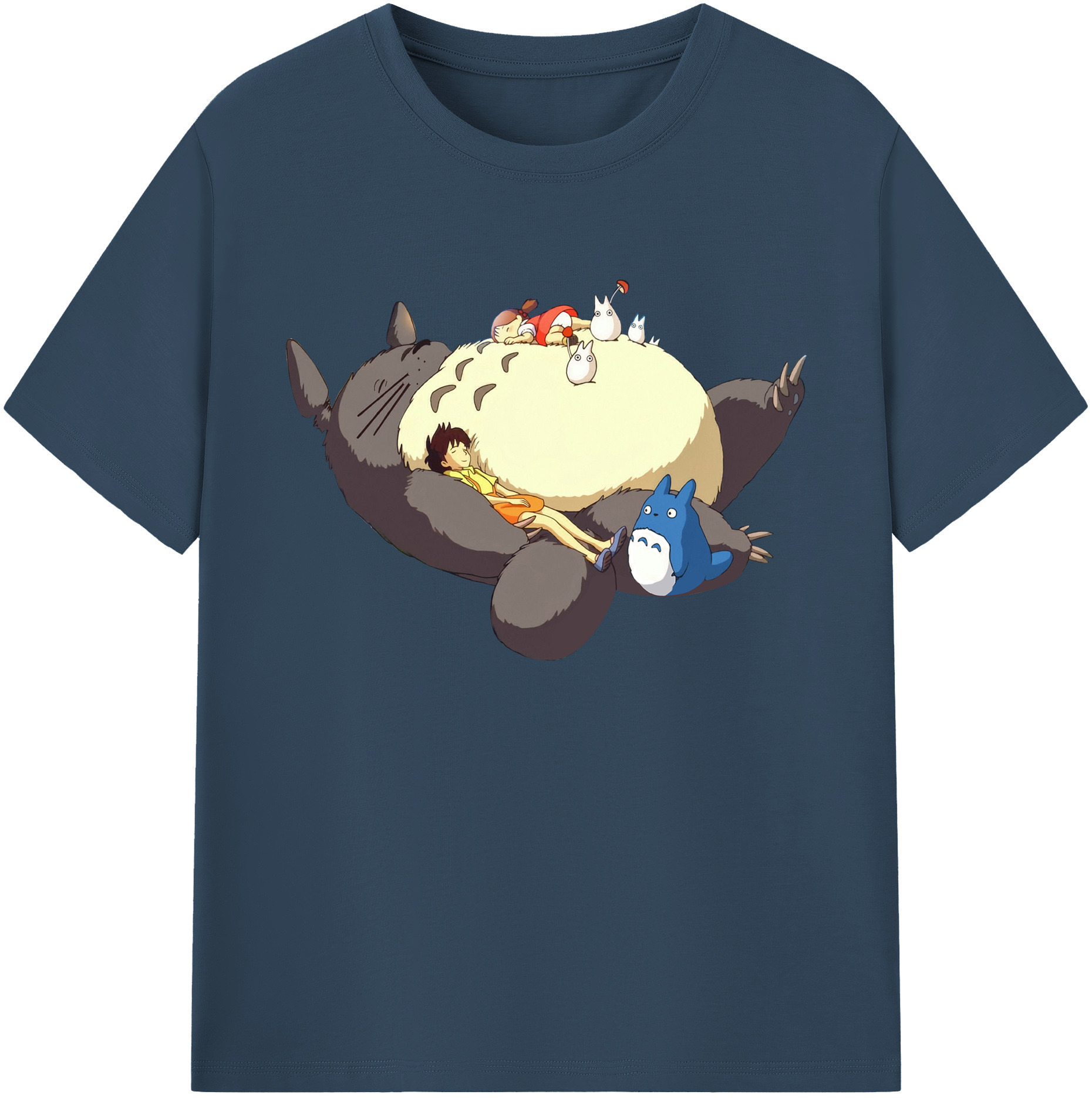 （画像用） となりのトトロ 草壁メイ 草壁サツキ My Neighbor Totoro Satsuki Kusakabe Mei Kusakabe 綿100％ メンズ半袖Tシャツ｜肌触りやわらか＆通気性