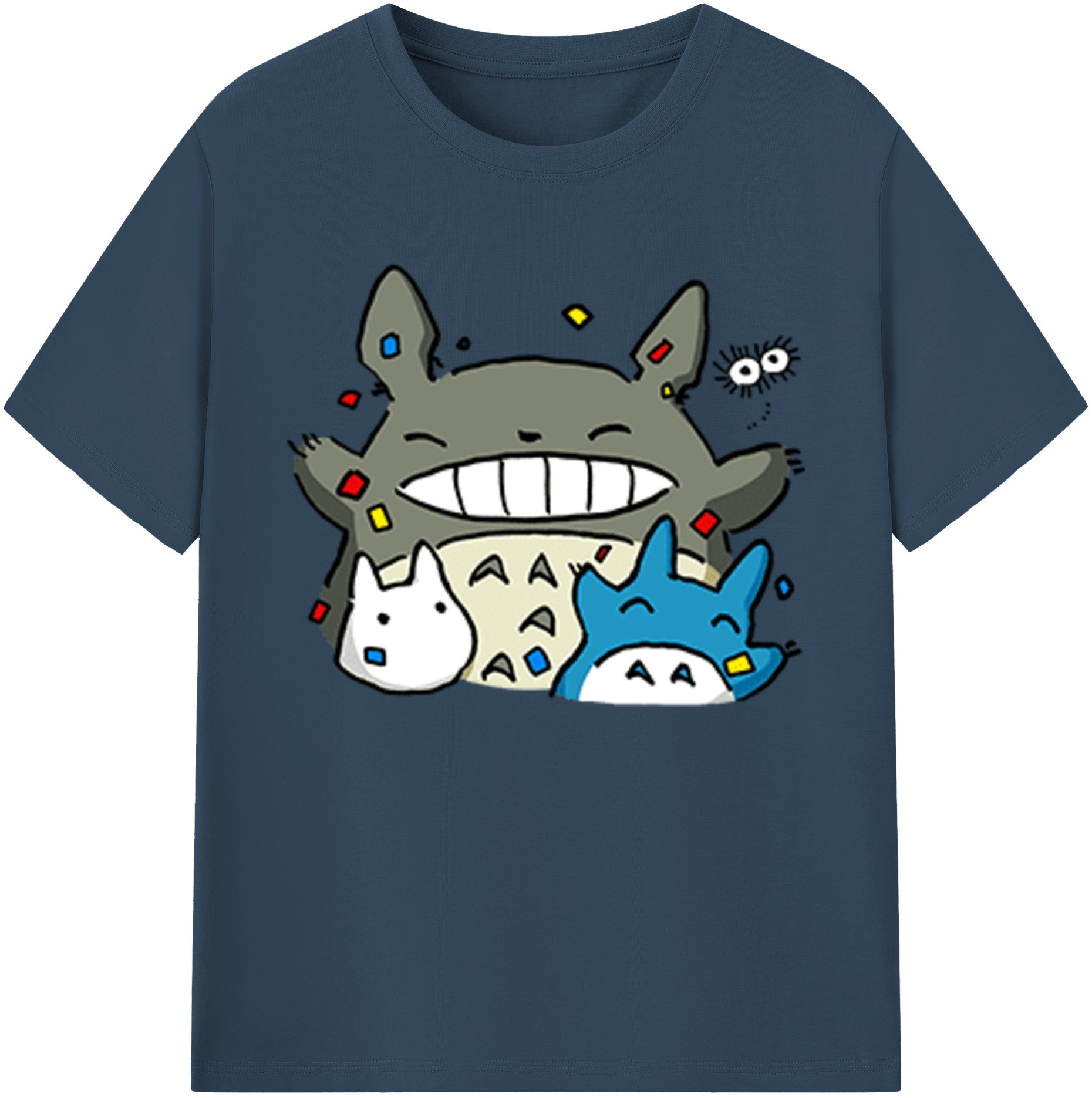 （画像用） となりのトトロ 草壁メイ 草壁サツキ My Neighbor Totoro Satsuki Kusakabe Mei Kusakabe 綿100％ メンズ半袖Tシャツ｜肌触りやわらか＆通気性