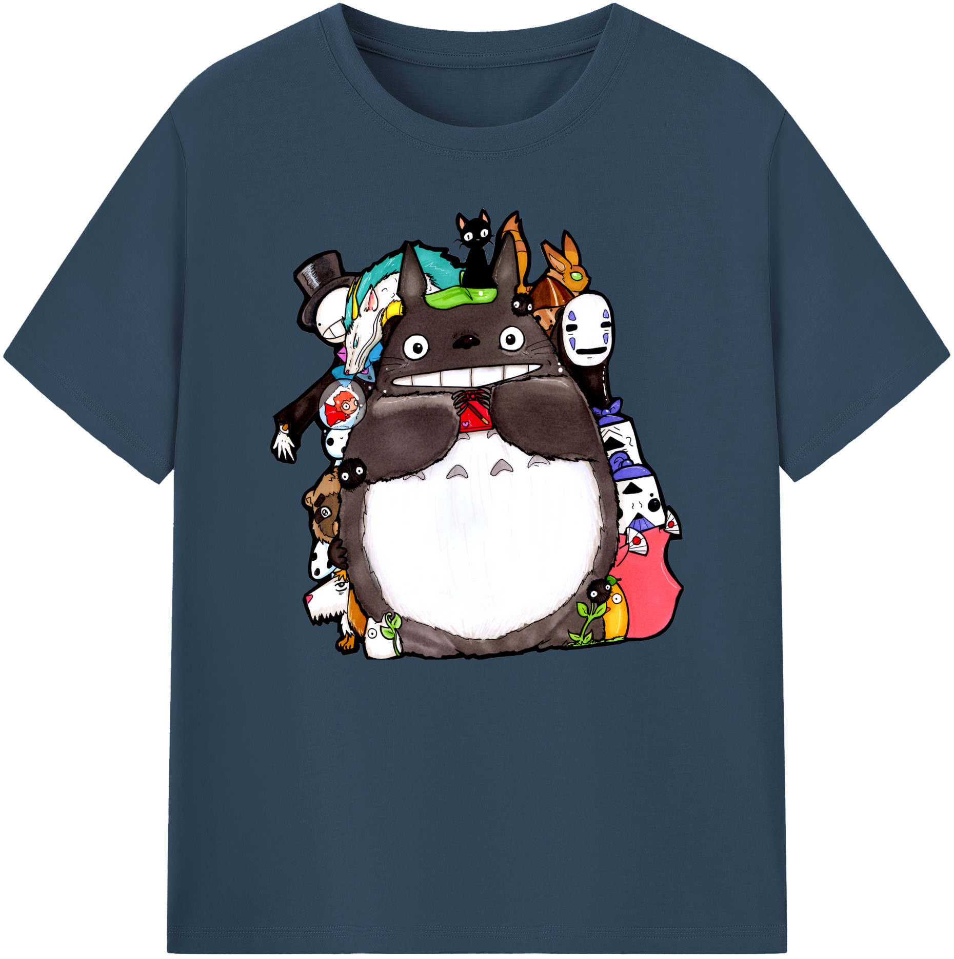 （画像用） となりのトトロ 草壁メイ 草壁サツキ My Neighbor Totoro Satsuki Kusakabe Mei Kusakabe 綿100％ メンズ半袖Tシャツ｜肌触りやわらか＆通気性