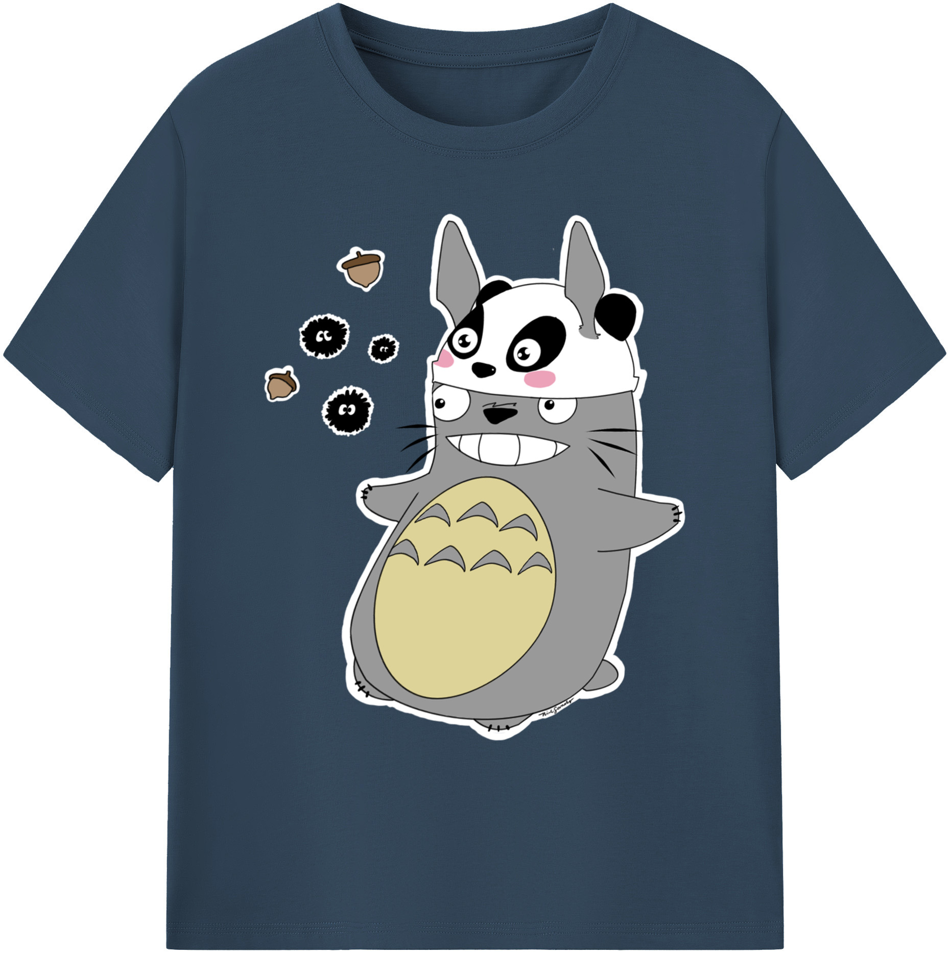 （画像用） となりのトトロ 草壁メイ 草壁サツキ My Neighbor Totoro Satsuki Kusakabe Mei Kusakabe 綿100％ メンズ半袖Tシャツ｜肌触りやわらか＆通気性