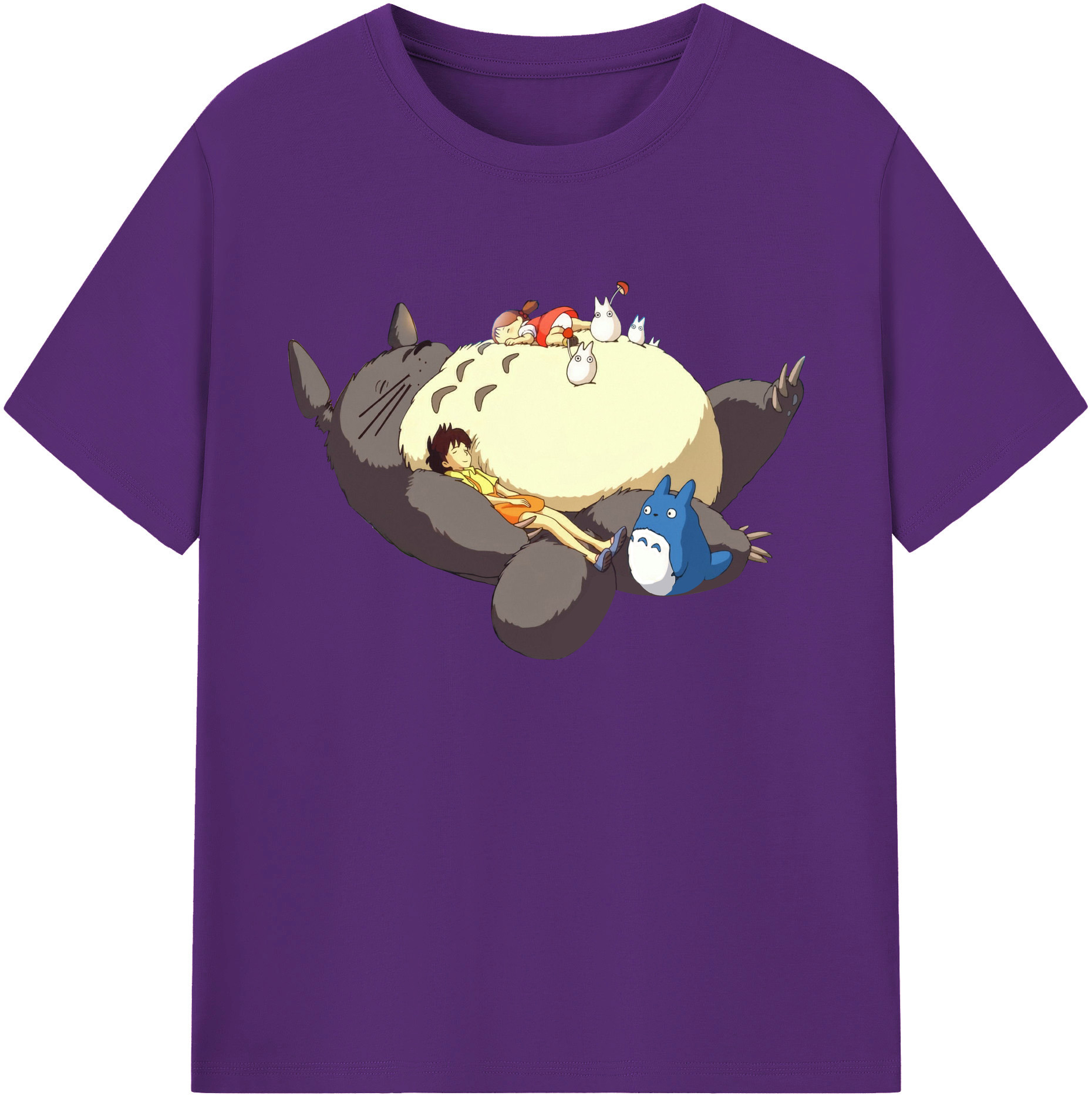 （画像用） となりのトトロ 草壁メイ 草壁サツキ My Neighbor Totoro Satsuki Kusakabe Mei Kusakabe 綿100％ メンズ半袖Tシャツ｜肌触りやわらか＆通気性