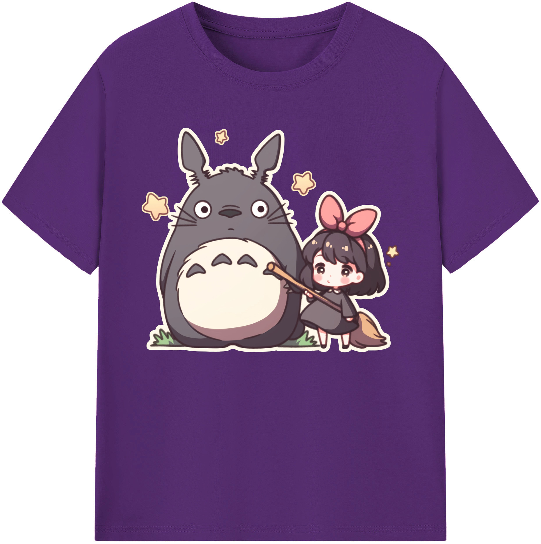 （画像用） となりのトトロ 草壁メイ 草壁サツキ My Neighbor Totoro Satsuki Kusakabe Mei Kusakabe 綿100％ メンズ半袖Tシャツ｜肌触りやわらか＆通気性