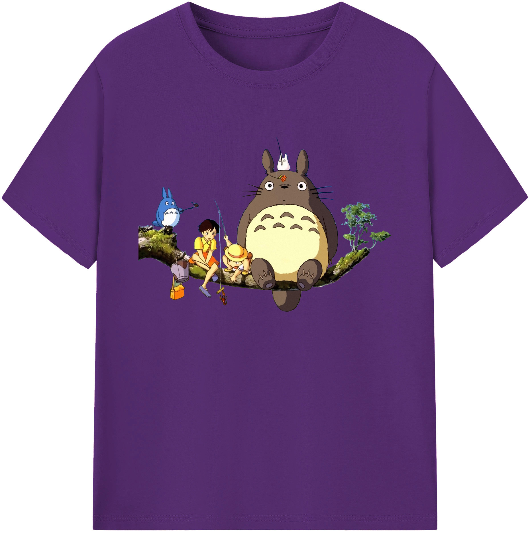 （画像用） となりのトトロ 草壁メイ 草壁サツキ My Neighbor Totoro Satsuki Kusakabe Mei Kusakabe 綿100％ メンズ半袖Tシャツ｜肌触りやわらか＆通気性