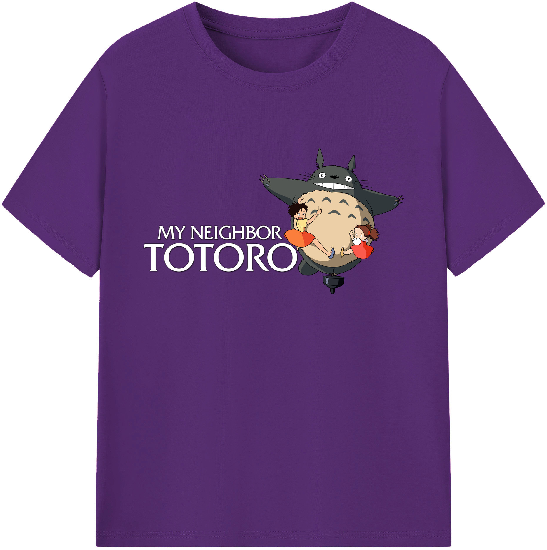 （画像用） となりのトトロ 草壁メイ 草壁サツキ My Neighbor Totoro Satsuki Kusakabe Mei Kusakabe 綿100％ メンズ半袖Tシャツ｜肌触りやわらか＆通気性