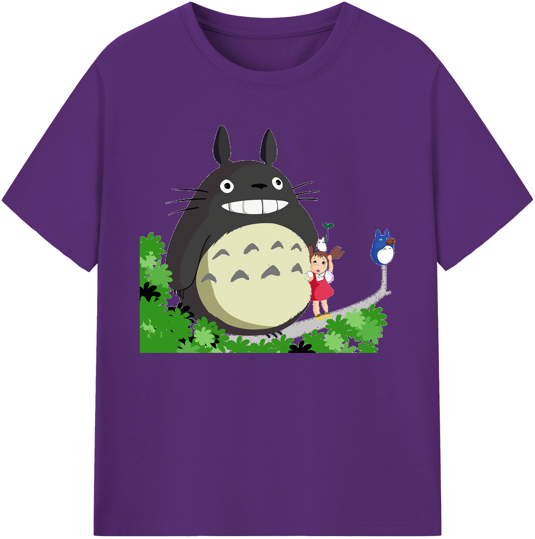 （画像用） となりのトトロ 草壁メイ 草壁サツキ My Neighbor Totoro Satsuki Kusakabe Mei Kusakabe 綿100％ メンズ半袖Tシャツ｜肌触りやわらか＆通気性