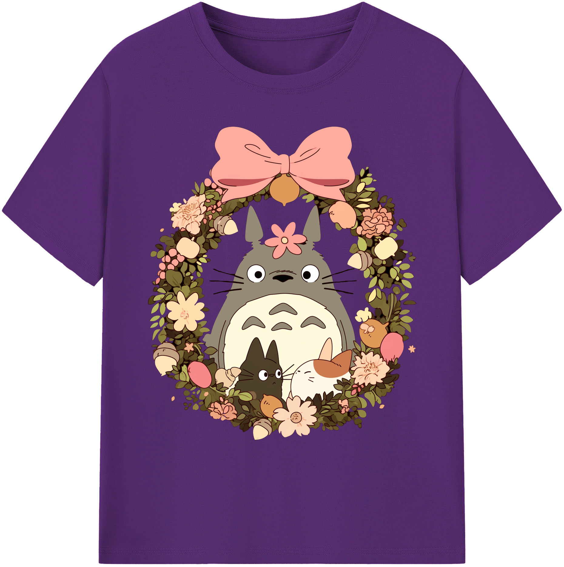 （画像用） となりのトトロ 草壁メイ 草壁サツキ My Neighbor Totoro Satsuki Kusakabe Mei Kusakabe 綿100％ メンズ半袖Tシャツ｜肌触りやわらか＆通気性