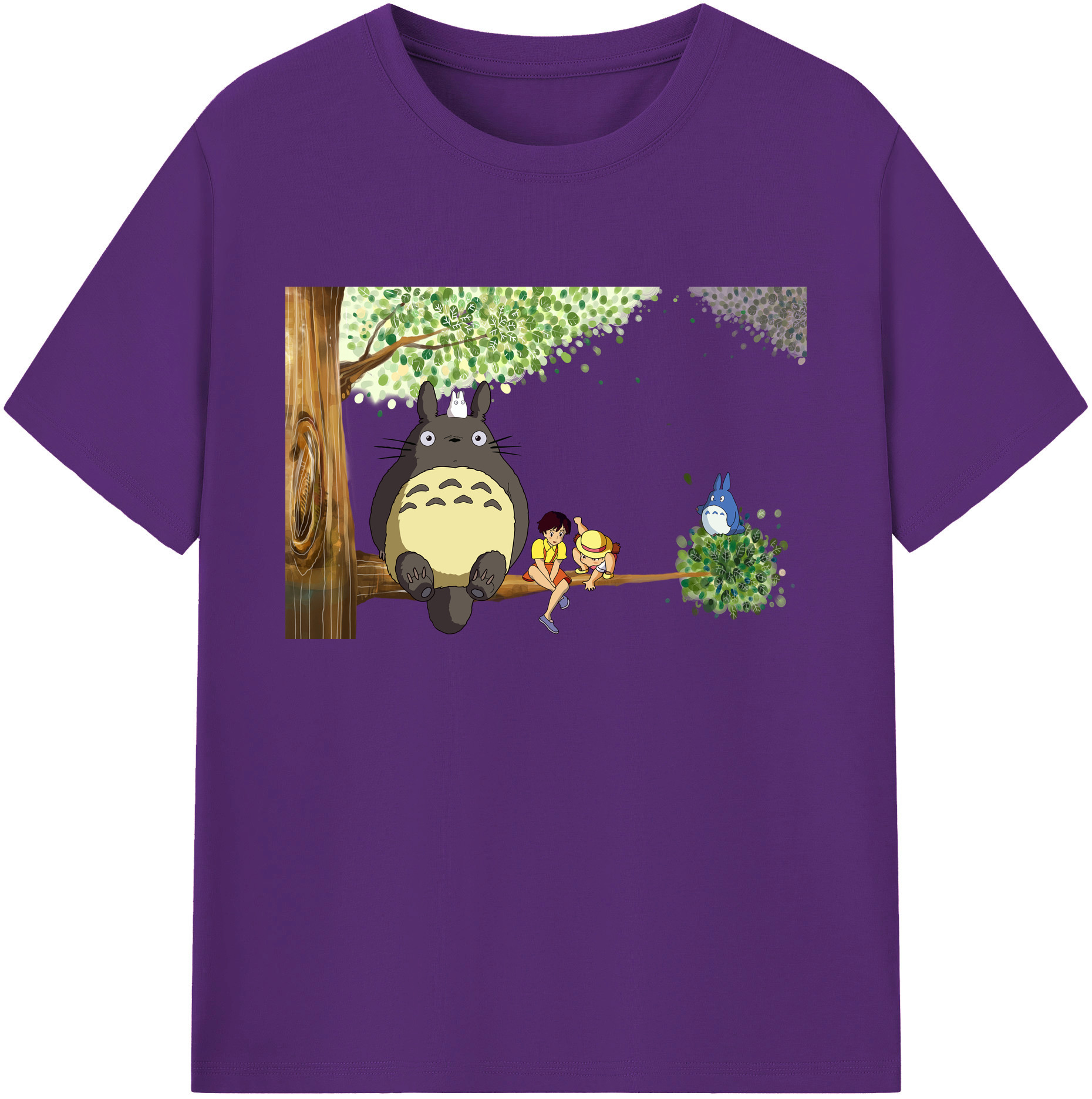 （画像用） となりのトトロ 草壁メイ 草壁サツキ My Neighbor Totoro Satsuki Kusakabe Mei Kusakabe 綿100％ メンズ半袖Tシャツ｜肌触りやわらか＆通気性