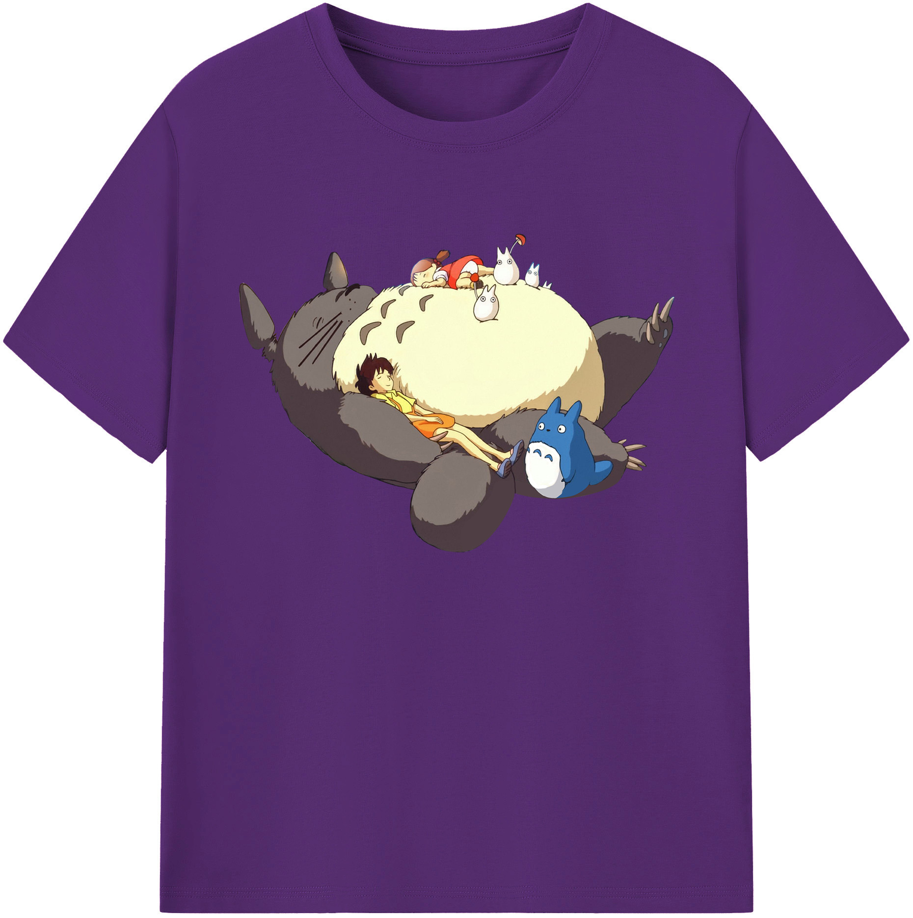 （画像用） となりのトトロ 草壁メイ 草壁サツキ My Neighbor Totoro Satsuki Kusakabe Mei Kusakabe 綿100％ メンズ半袖Tシャツ｜肌触りやわらか＆通気性