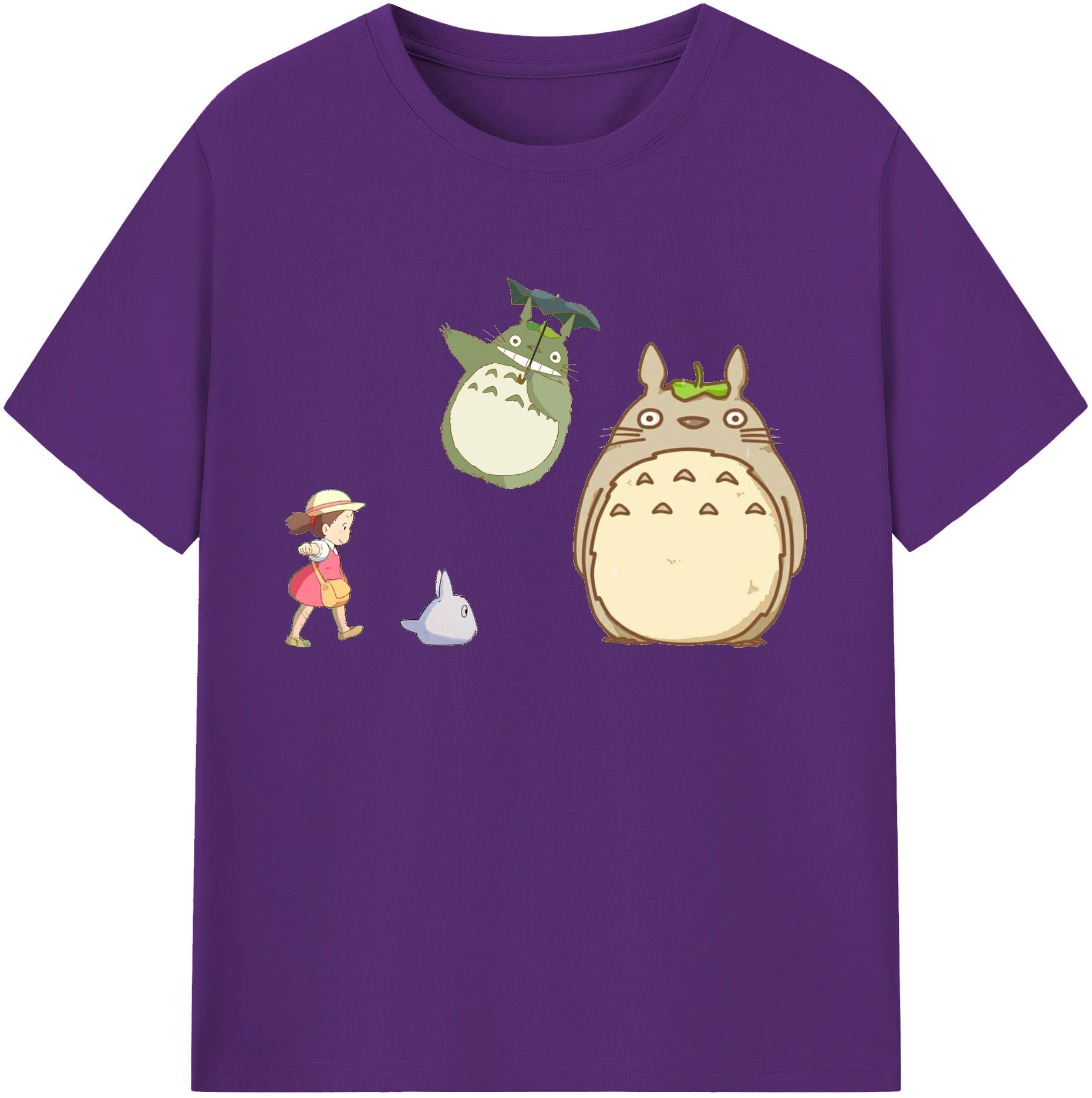 （画像用） となりのトトロ 草壁メイ 草壁サツキ My Neighbor Totoro Satsuki Kusakabe Mei Kusakabe 綿100％ メンズ半袖Tシャツ｜肌触りやわらか＆通気性