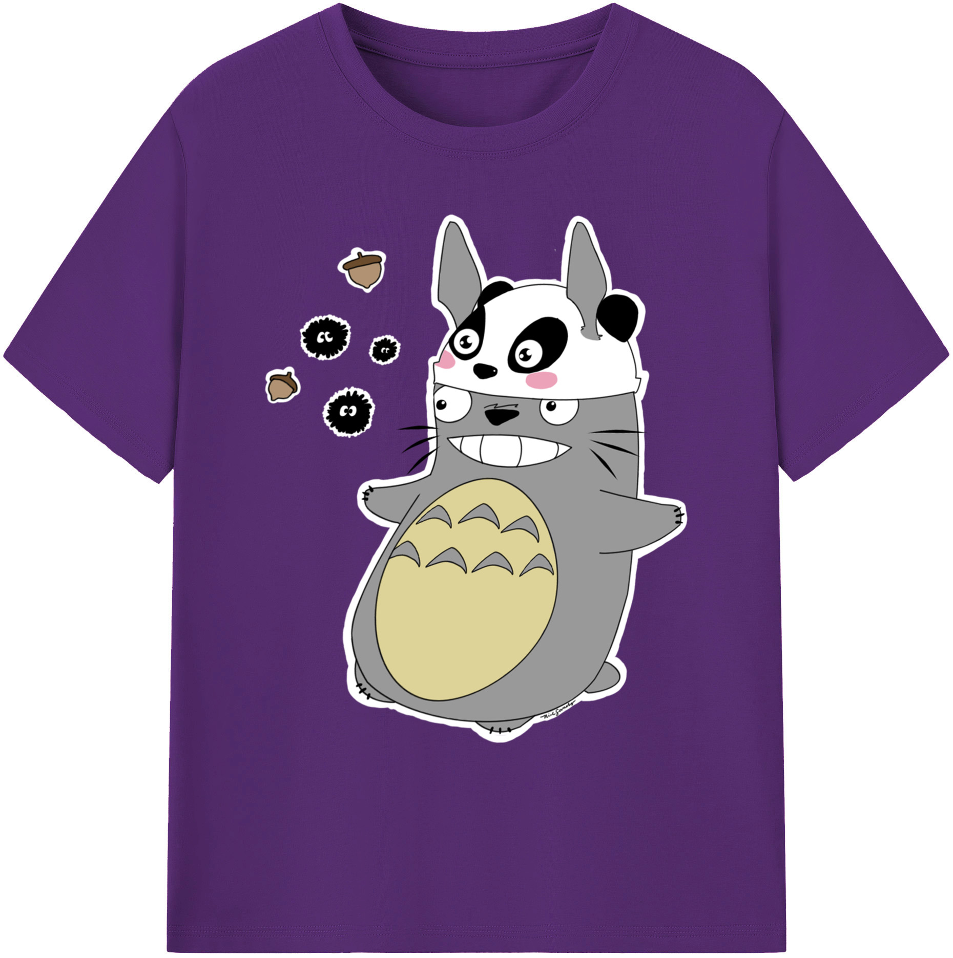 （画像用） となりのトトロ 草壁メイ 草壁サツキ My Neighbor Totoro Satsuki Kusakabe Mei Kusakabe 綿100％ メンズ半袖Tシャツ｜肌触りやわらか＆通気性