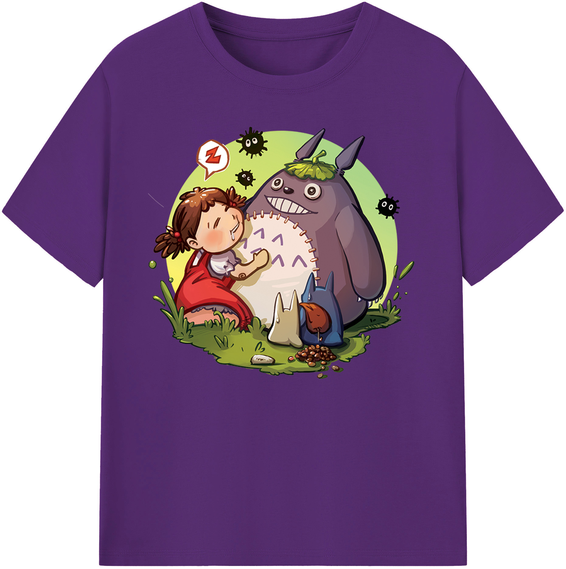 （画像用） となりのトトロ 草壁メイ 草壁サツキ My Neighbor Totoro Satsuki Kusakabe Mei Kusakabe 綿100％ メンズ半袖Tシャツ｜肌触りやわらか＆通気性