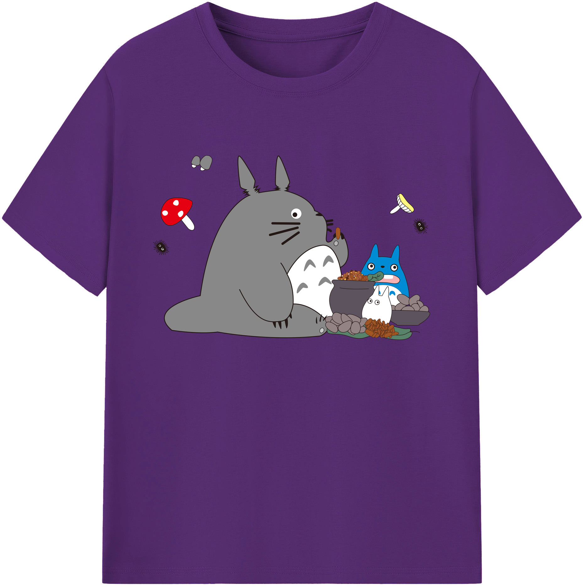 （画像用） となりのトトロ 草壁メイ 草壁サツキ My Neighbor Totoro Satsuki Kusakabe Mei Kusakabe 綿100％ メンズ半袖Tシャツ｜肌触りやわらか＆通気性