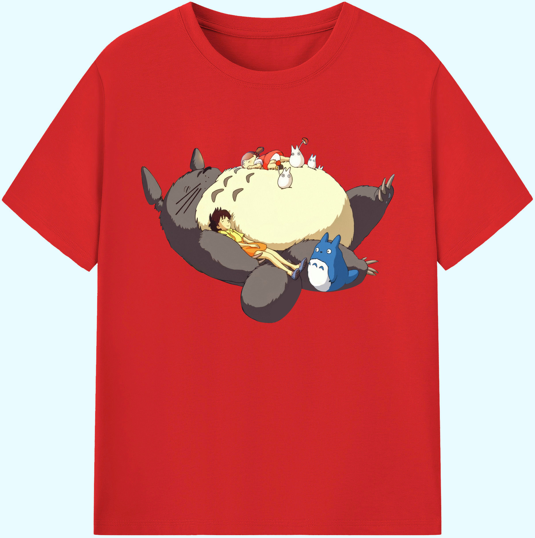 （画像用） となりのトトロ 草壁メイ 草壁サツキ My Neighbor Totoro Satsuki Kusakabe Mei Kusakabe 綿100％ メンズ半袖Tシャツ｜肌触りやわらか＆通気性