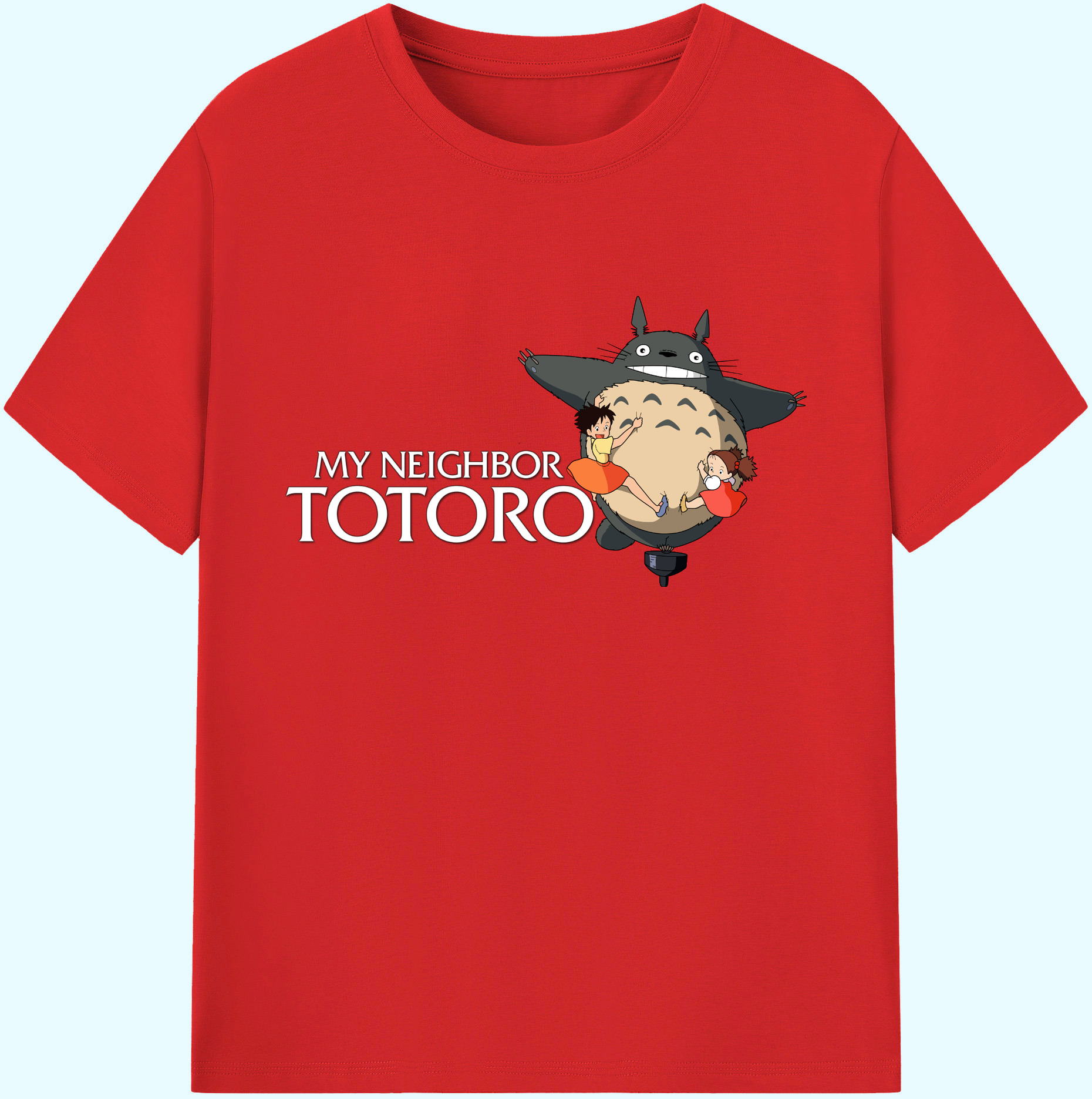 （画像用） となりのトトロ 草壁メイ 草壁サツキ My Neighbor Totoro Satsuki Kusakabe Mei Kusakabe 綿100％ メンズ半袖Tシャツ｜肌触りやわらか＆通気性