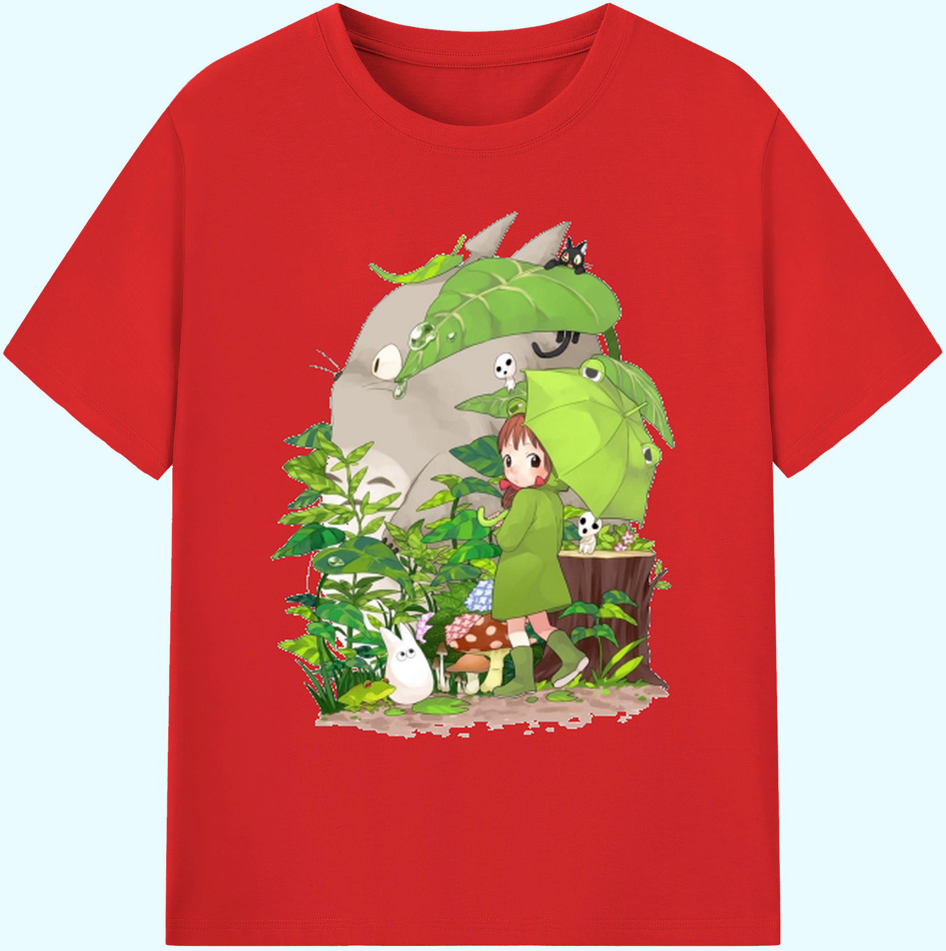 （画像用） となりのトトロ 草壁メイ 草壁サツキ My Neighbor Totoro Satsuki Kusakabe Mei Kusakabe 綿100％ メンズ半袖Tシャツ｜肌触りやわらか＆通気性
