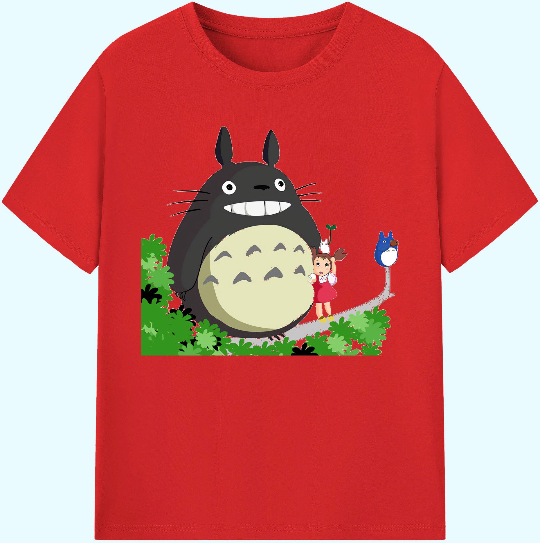（画像用） となりのトトロ 草壁メイ 草壁サツキ My Neighbor Totoro Satsuki Kusakabe Mei Kusakabe 綿100％ メンズ半袖Tシャツ｜肌触りやわらか＆通気性