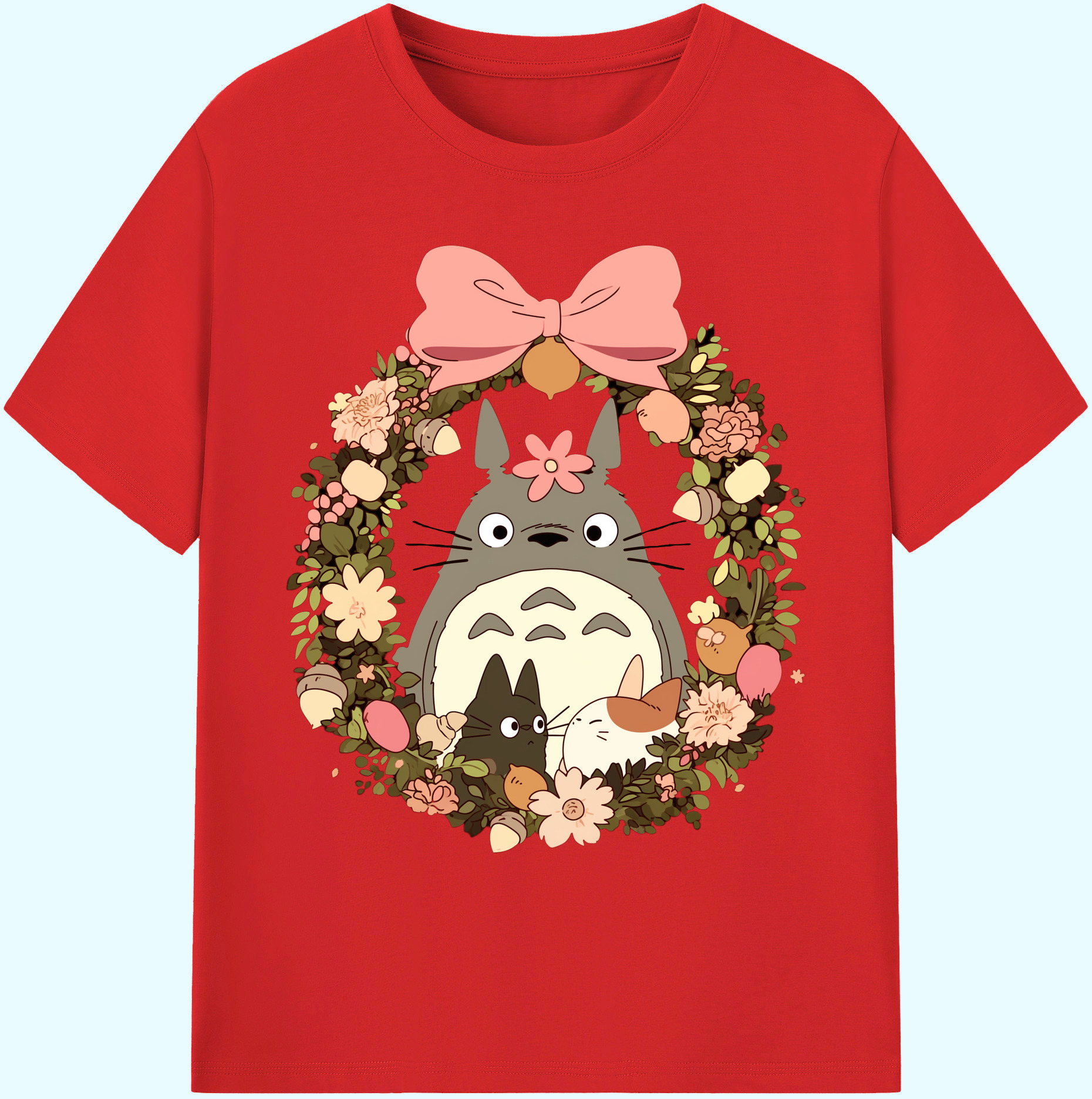 （画像用） となりのトトロ 草壁メイ 草壁サツキ My Neighbor Totoro Satsuki Kusakabe Mei Kusakabe 綿100％ メンズ半袖Tシャツ｜肌触りやわらか＆通気性
