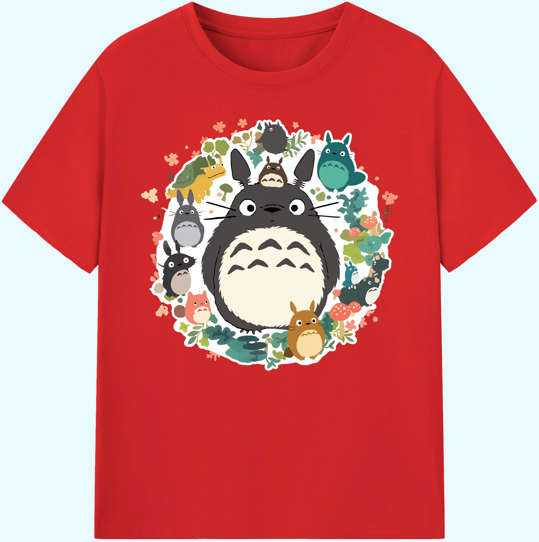 （画像用） となりのトトロ 草壁メイ 草壁サツキ My Neighbor Totoro Satsuki Kusakabe Mei Kusakabe 綿100％ メンズ半袖Tシャツ｜肌触りやわらか＆通気性