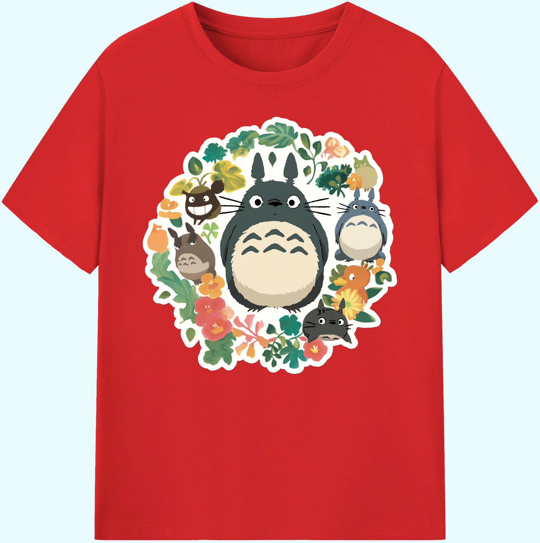 （画像用） となりのトトロ 草壁メイ 草壁サツキ My Neighbor Totoro Satsuki Kusakabe Mei Kusakabe 綿100％ メンズ半袖Tシャツ｜肌触りやわらか＆通気性