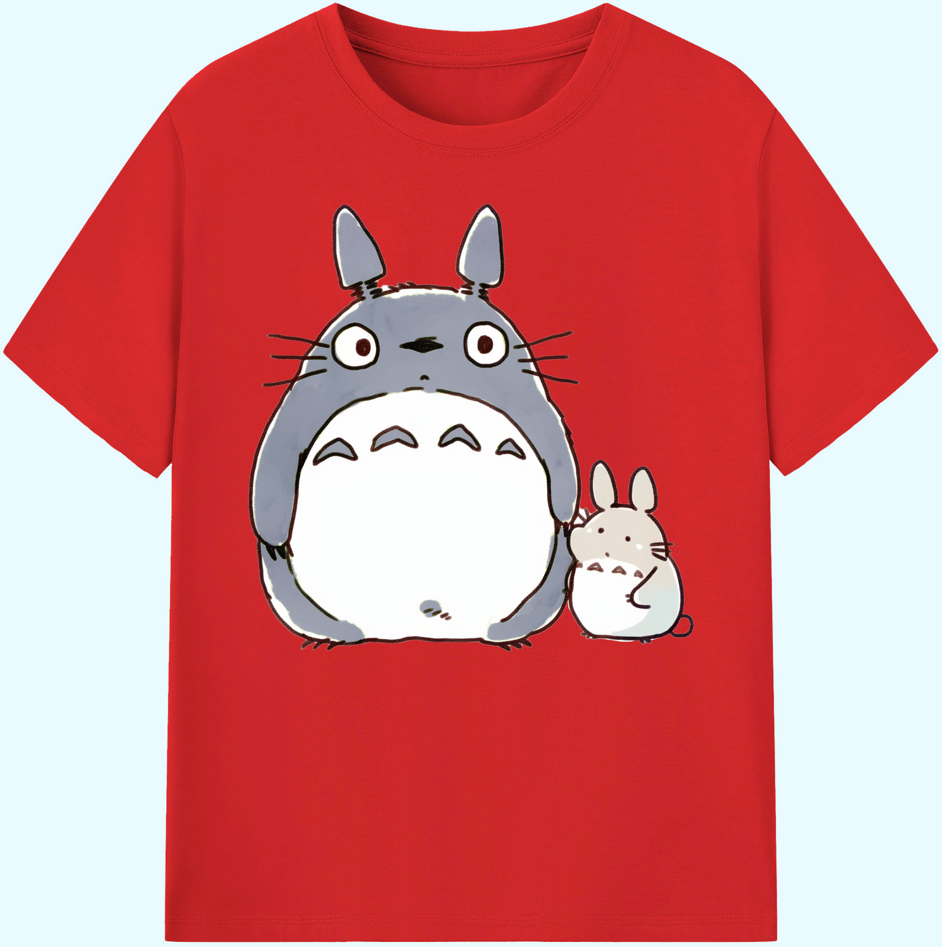 （画像用） となりのトトロ 草壁メイ 草壁サツキ My Neighbor Totoro Satsuki Kusakabe Mei Kusakabe 綿100％ メンズ半袖Tシャツ｜肌触りやわらか＆通気性