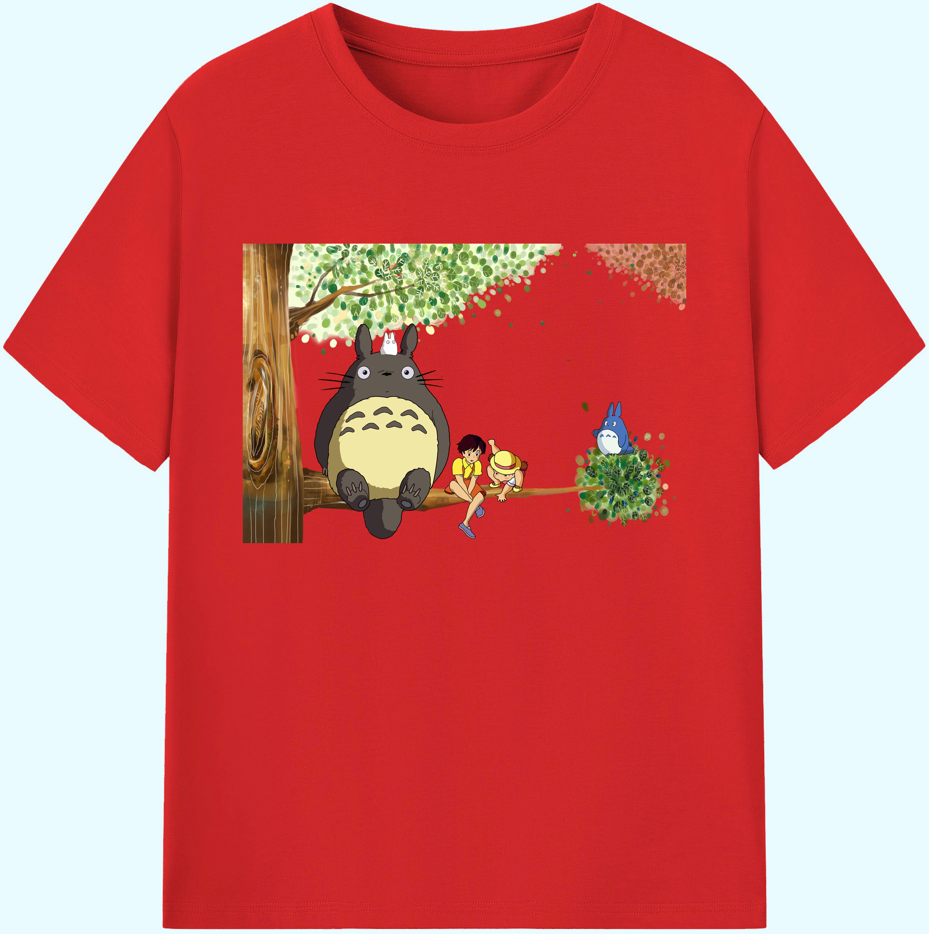 （画像用） となりのトトロ 草壁メイ 草壁サツキ My Neighbor Totoro Satsuki Kusakabe Mei Kusakabe 綿100％ メンズ半袖Tシャツ｜肌触りやわらか＆通気性