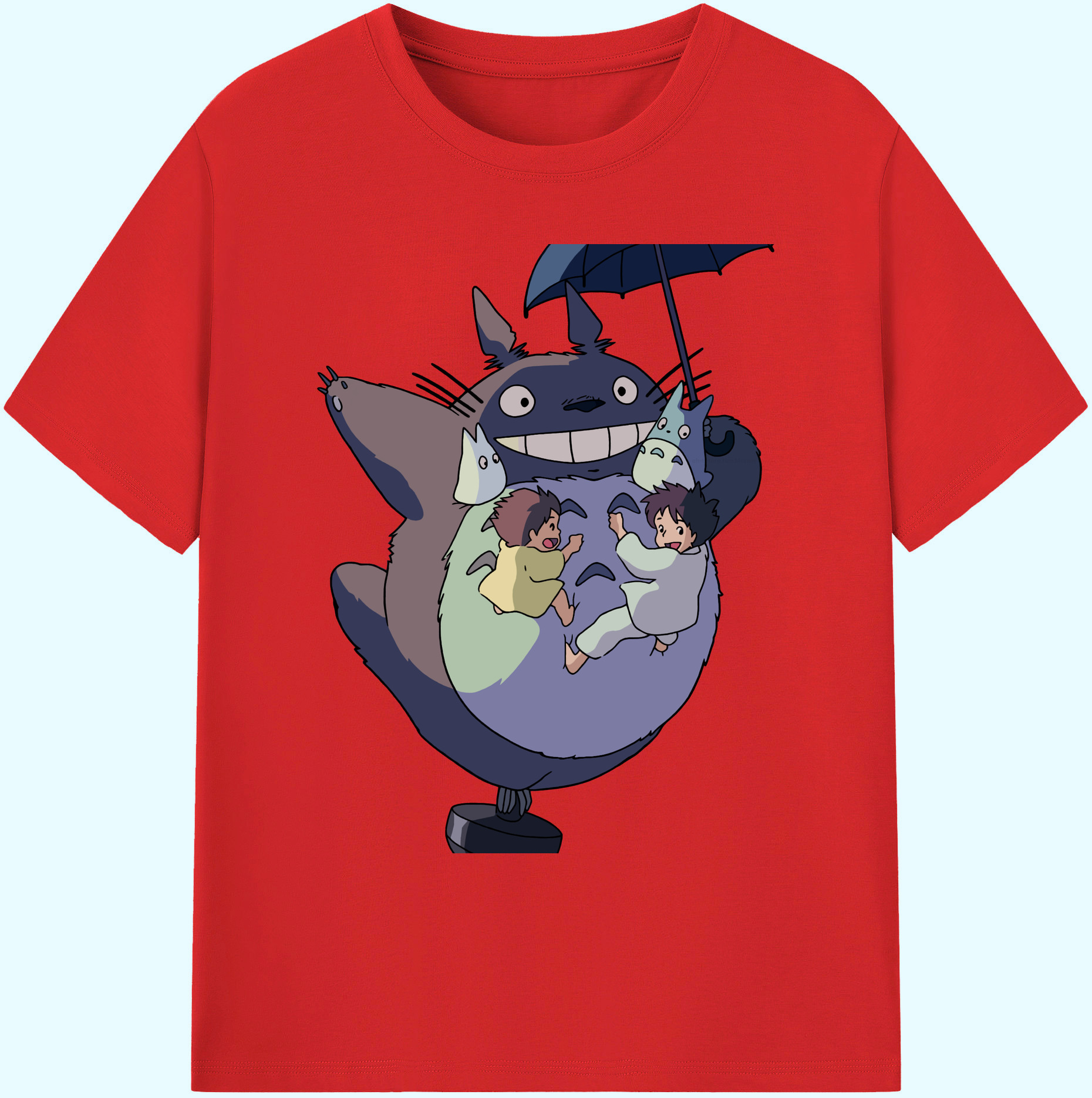 （画像用） となりのトトロ 草壁メイ 草壁サツキ My Neighbor Totoro Satsuki Kusakabe Mei Kusakabe 綿100％ メンズ半袖Tシャツ｜肌触りやわらか＆通気性