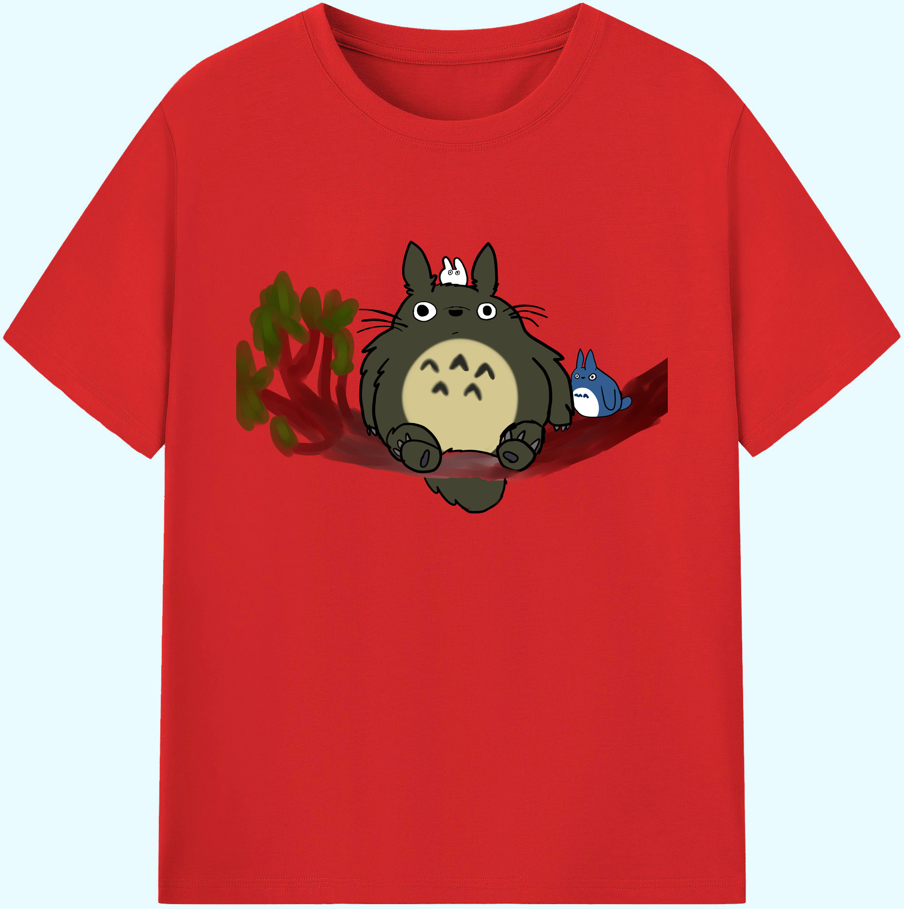 （画像用） となりのトトロ 草壁メイ 草壁サツキ My Neighbor Totoro Satsuki Kusakabe Mei Kusakabe 綿100％ メンズ半袖Tシャツ｜肌触りやわらか＆通気性