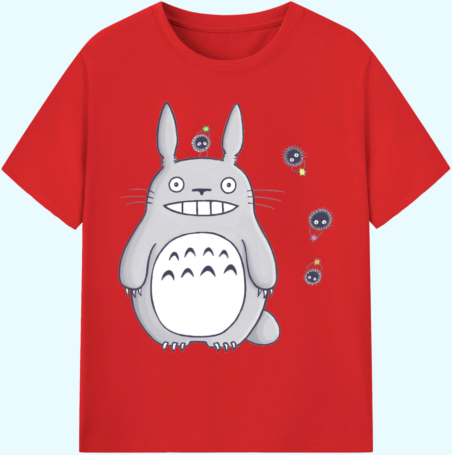 （画像用） となりのトトロ 草壁メイ 草壁サツキ My Neighbor Totoro Satsuki Kusakabe Mei Kusakabe 綿100％ メンズ半袖Tシャツ｜肌触りやわらか＆通気性