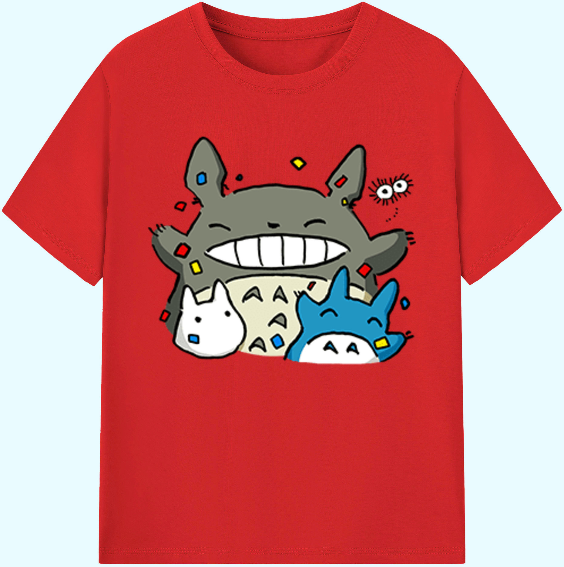 （画像用） となりのトトロ 草壁メイ 草壁サツキ My Neighbor Totoro Satsuki Kusakabe Mei Kusakabe 綿100％ メンズ半袖Tシャツ｜肌触りやわらか＆通気性