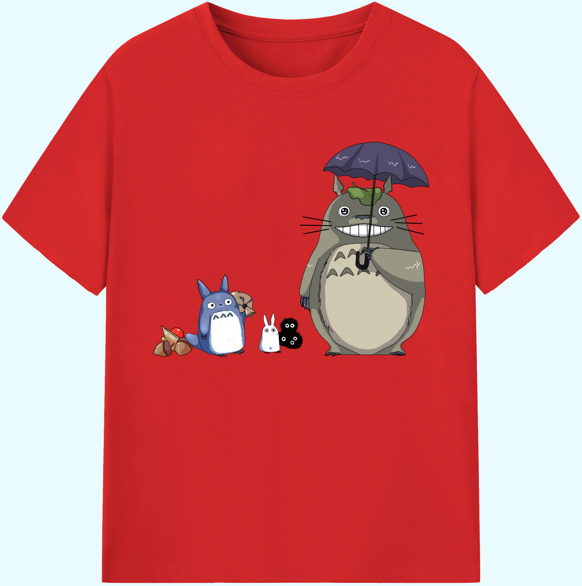 （画像用） となりのトトロ 草壁メイ 草壁サツキ My Neighbor Totoro Satsuki Kusakabe Mei Kusakabe 綿100％ メンズ半袖Tシャツ｜肌触りやわらか＆通気性