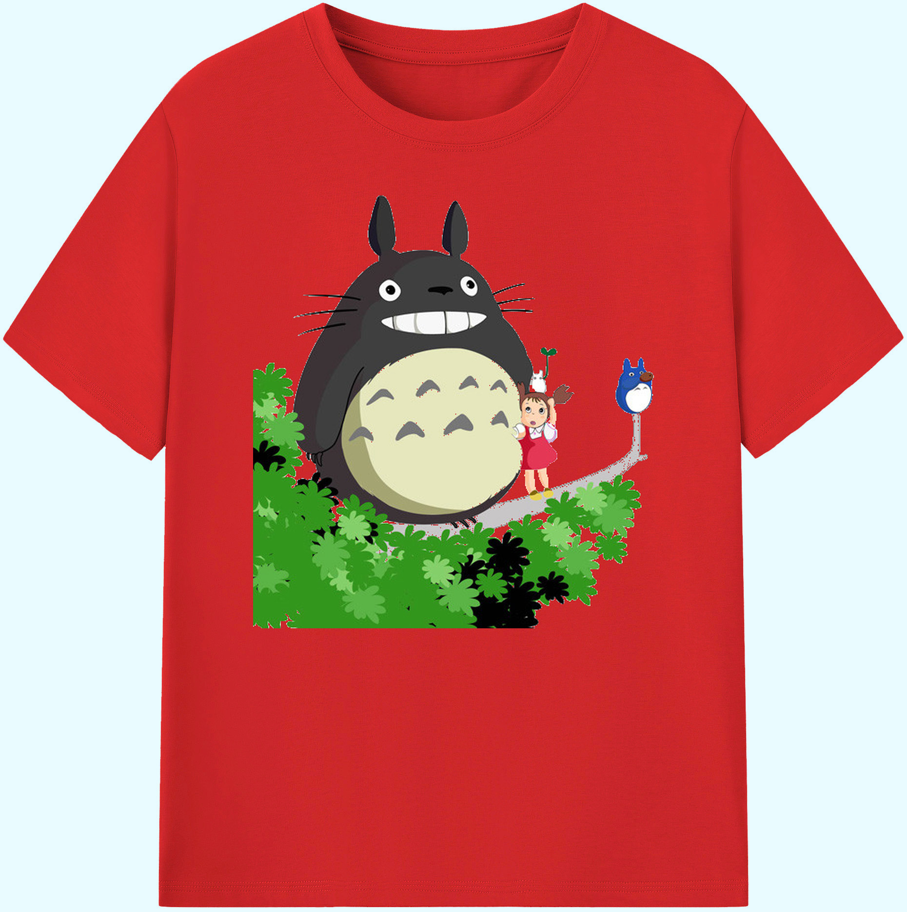 （画像用） となりのトトロ 草壁メイ 草壁サツキ My Neighbor Totoro Satsuki Kusakabe Mei Kusakabe 綿100％ メンズ半袖Tシャツ｜肌触りやわらか＆通気性