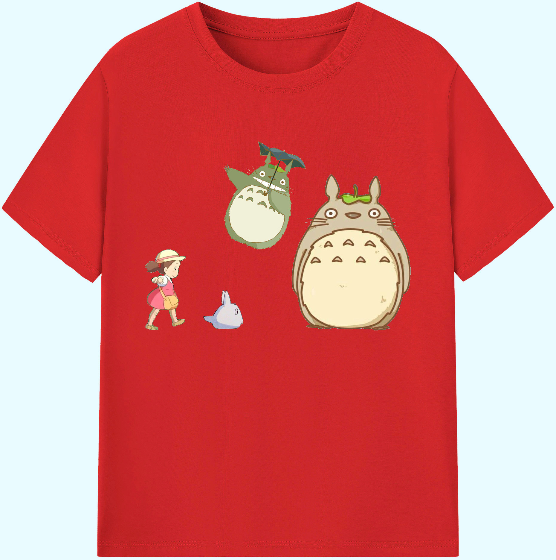 （画像用） となりのトトロ 草壁メイ 草壁サツキ My Neighbor Totoro Satsuki Kusakabe Mei Kusakabe 綿100％ メンズ半袖Tシャツ｜肌触りやわらか＆通気性