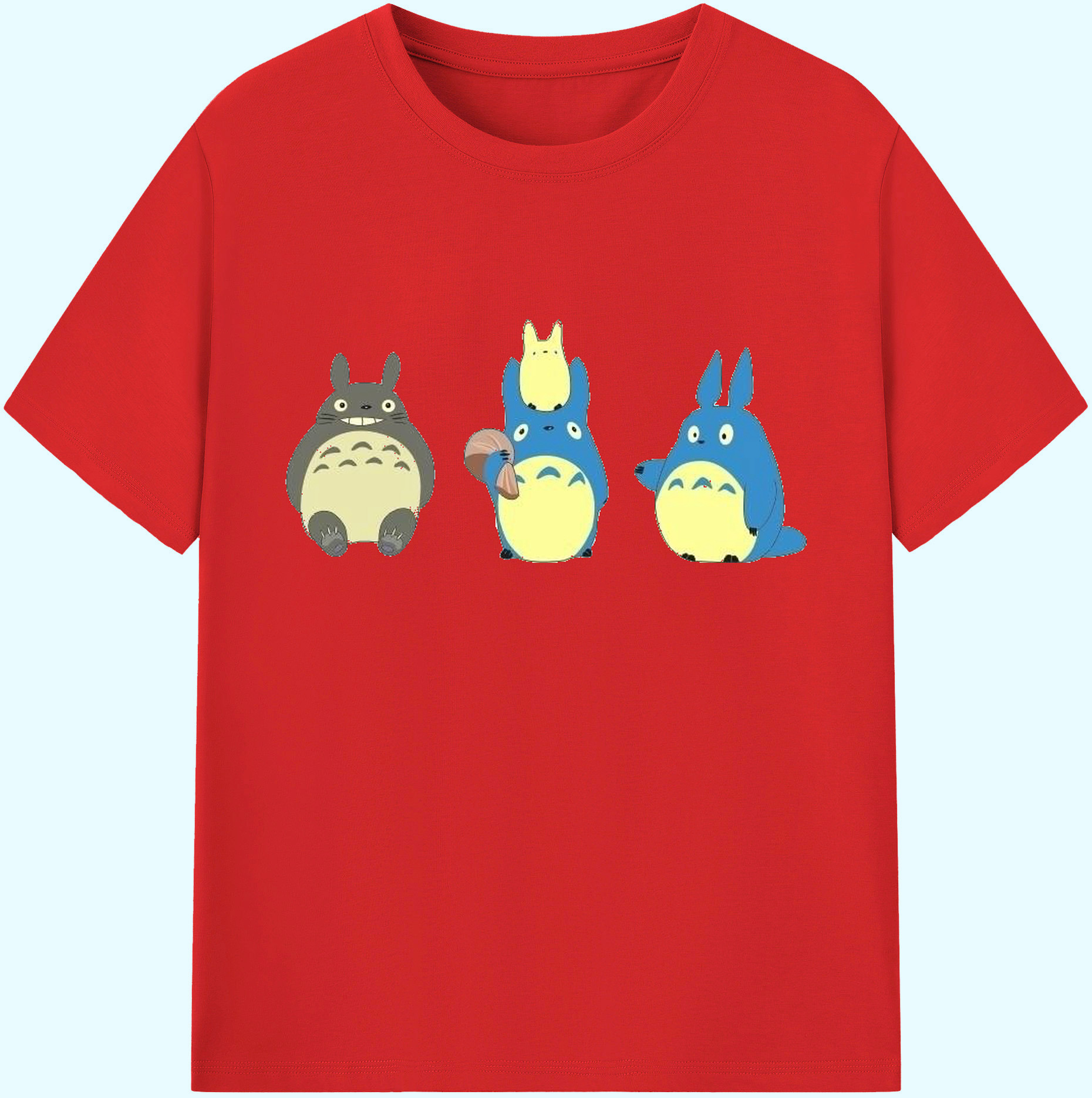 （画像用） となりのトトロ 草壁メイ 草壁サツキ My Neighbor Totoro Satsuki Kusakabe Mei Kusakabe 綿100％ メンズ半袖Tシャツ｜肌触りやわらか＆通気性