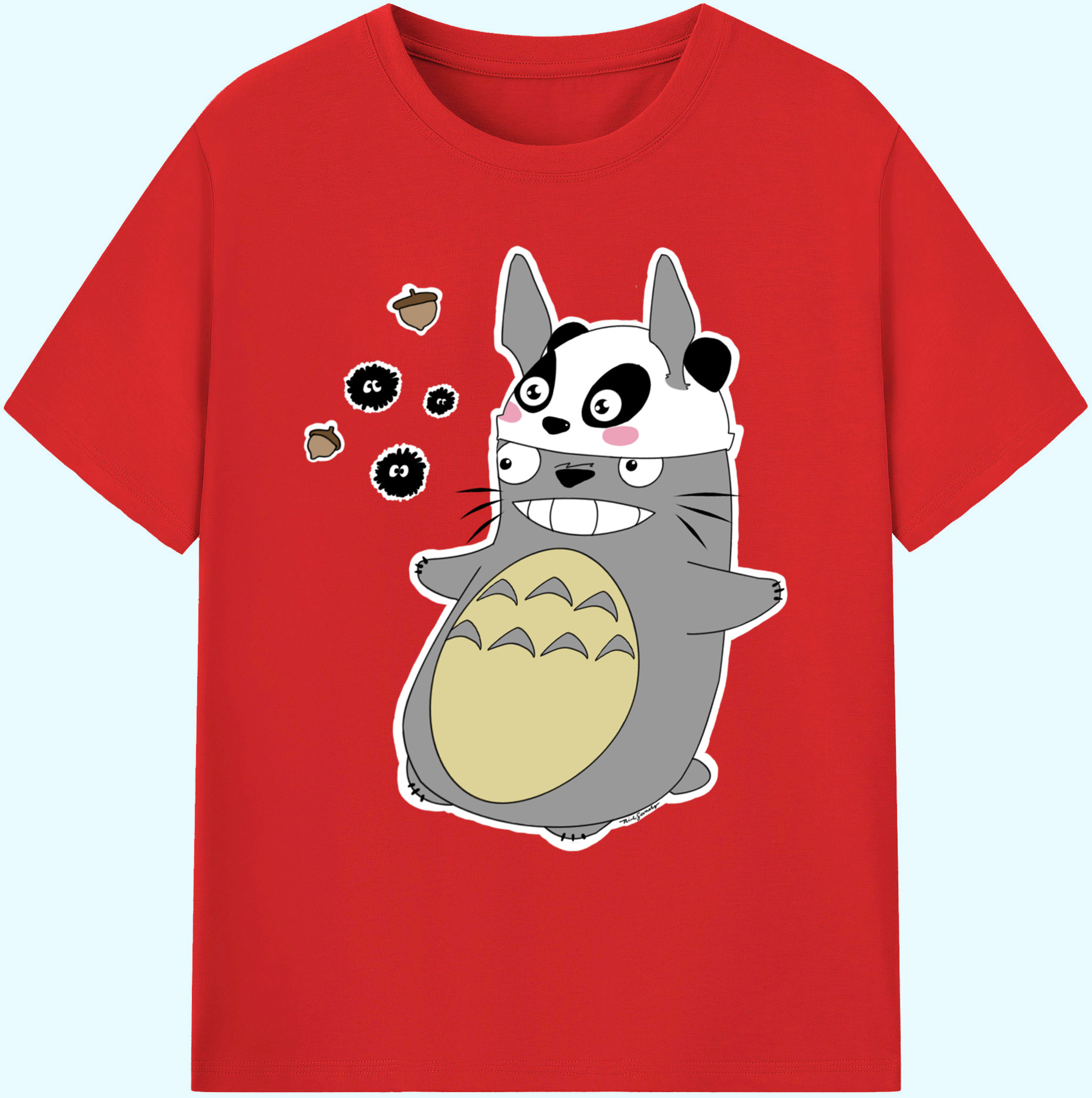 （画像用） となりのトトロ 草壁メイ 草壁サツキ My Neighbor Totoro Satsuki Kusakabe Mei Kusakabe 綿100％ メンズ半袖Tシャツ｜肌触りやわらか＆通気性