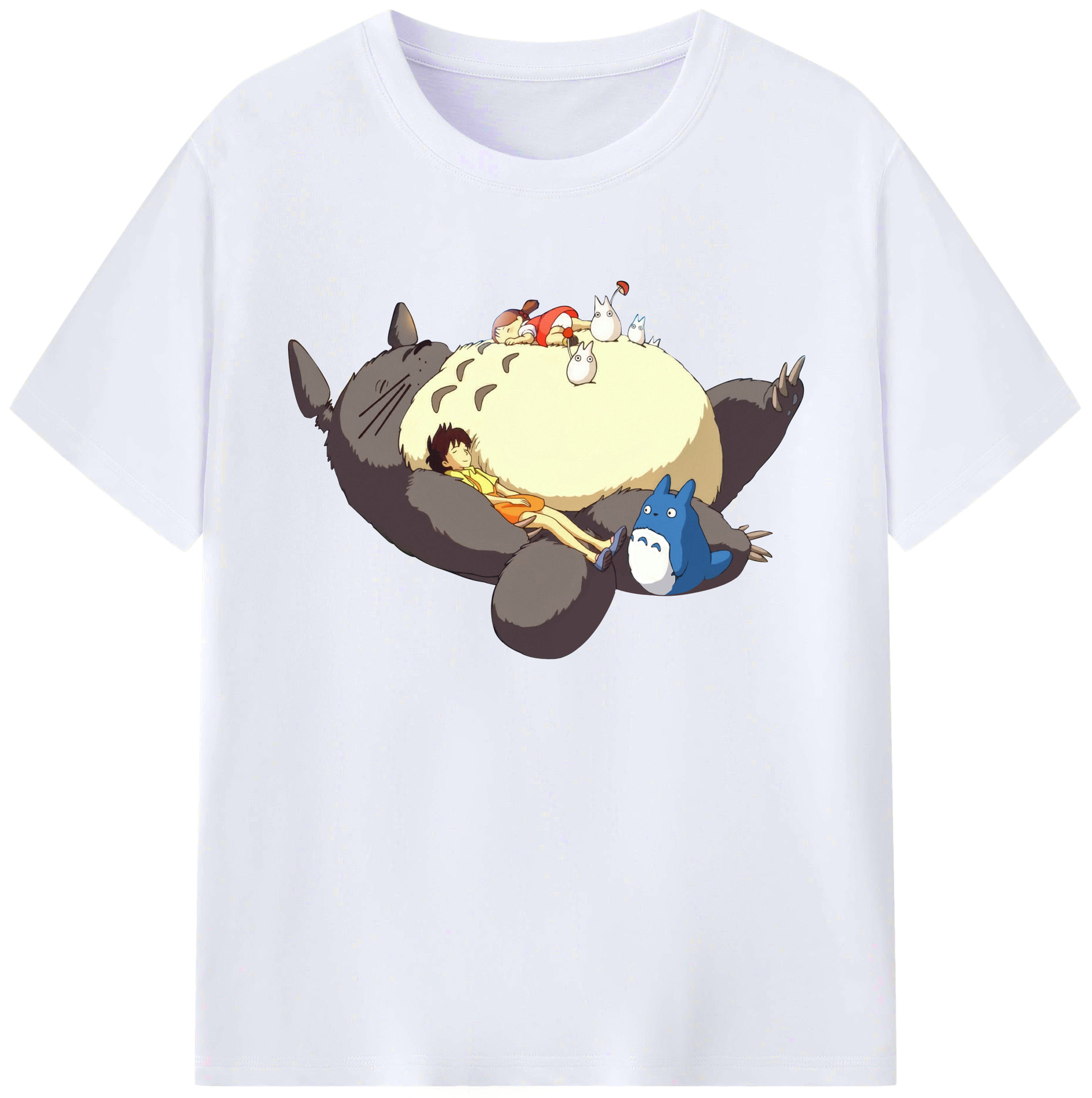 （画像用） となりのトトロ 草壁メイ 草壁サツキ My Neighbor Totoro Satsuki Kusakabe Mei Kusakabe 綿100％ メンズ半袖Tシャツ｜肌触りやわらか＆通気性