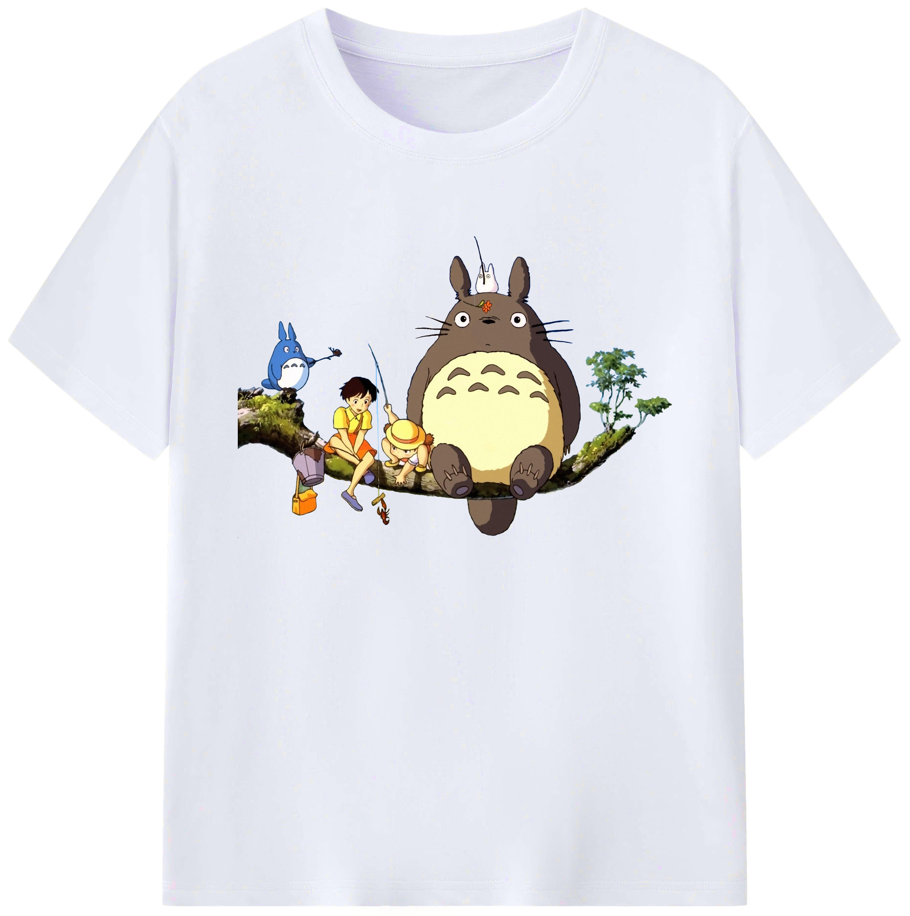 （画像用） となりのトトロ 草壁メイ 草壁サツキ My Neighbor Totoro Satsuki Kusakabe Mei Kusakabe 綿100％ メンズ半袖Tシャツ｜肌触りやわらか＆通気性