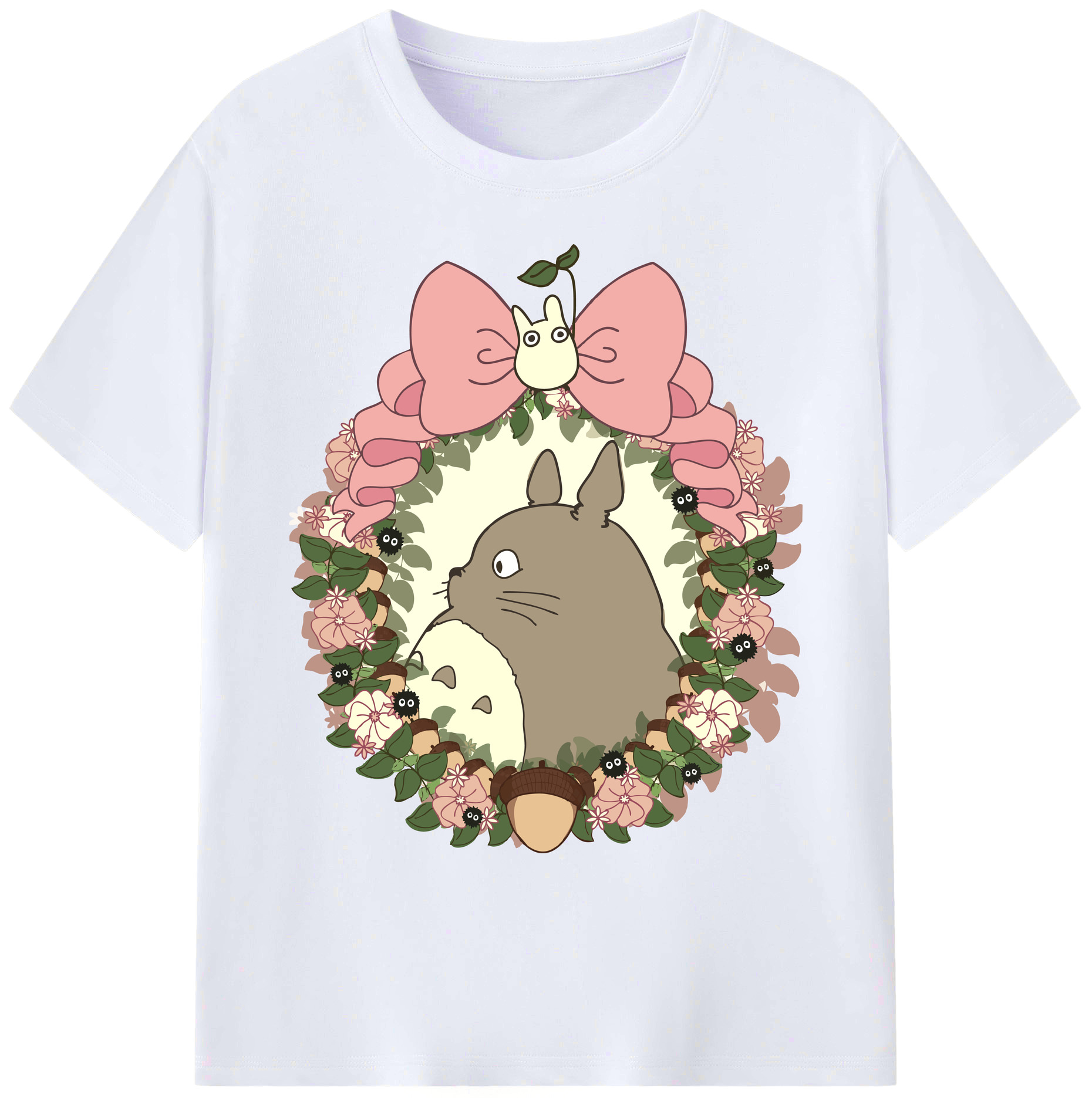 （画像用） となりのトトロ 草壁メイ 草壁サツキ My Neighbor Totoro Satsuki Kusakabe Mei Kusakabe 綿100％ メンズ半袖Tシャツ｜肌触りやわらか＆通気性
