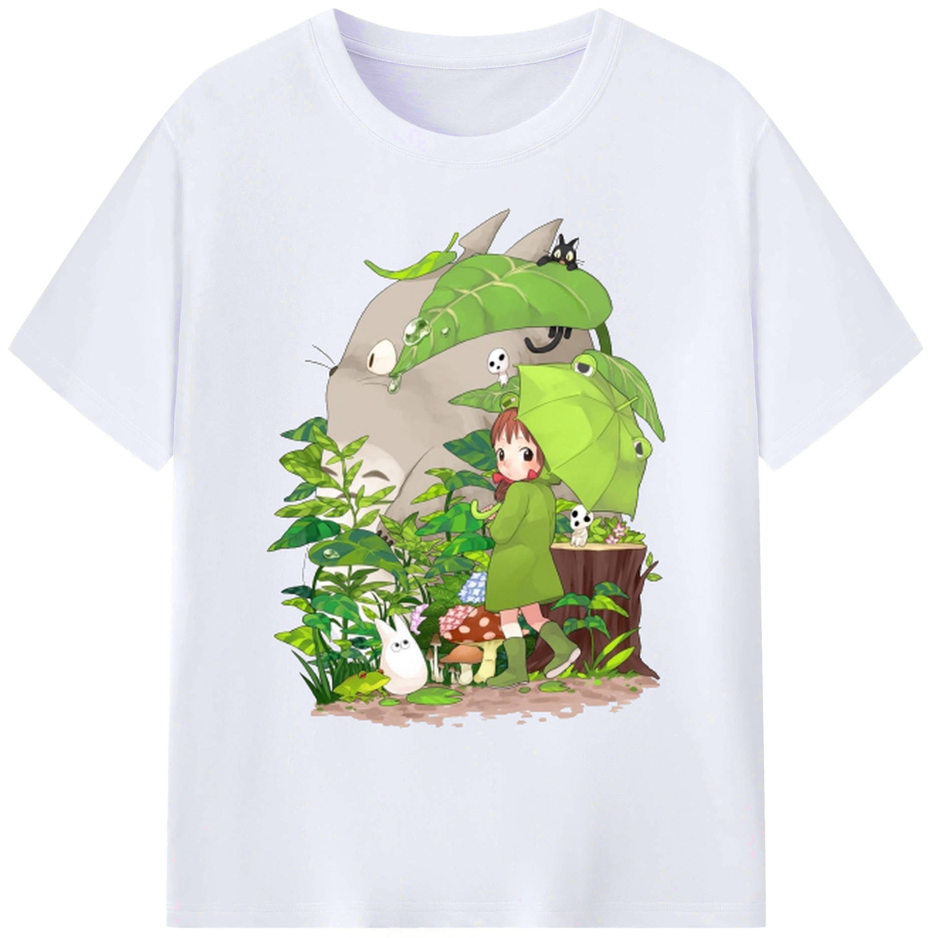 （画像用） となりのトトロ 草壁メイ 草壁サツキ My Neighbor Totoro Satsuki Kusakabe Mei Kusakabe 綿100％ メンズ半袖Tシャツ｜肌触りやわらか＆通気性