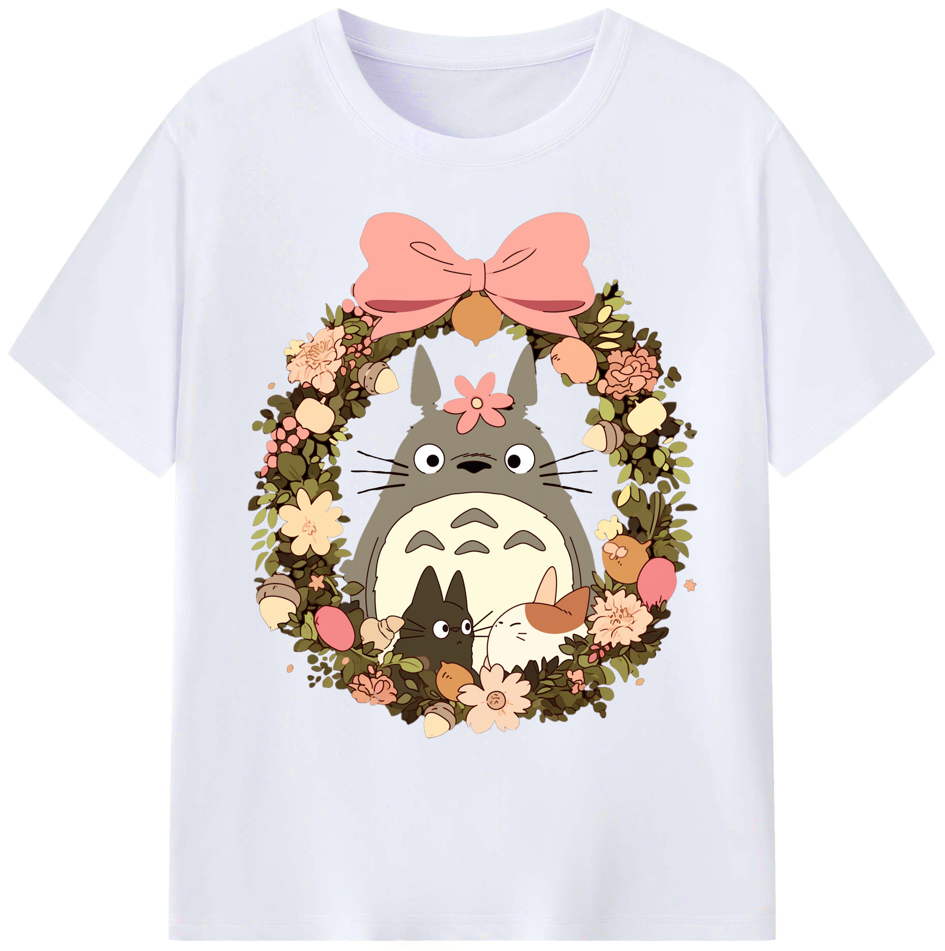 （画像用） となりのトトロ 草壁メイ 草壁サツキ My Neighbor Totoro Satsuki Kusakabe Mei Kusakabe 綿100％ メンズ半袖Tシャツ｜肌触りやわらか＆通気性