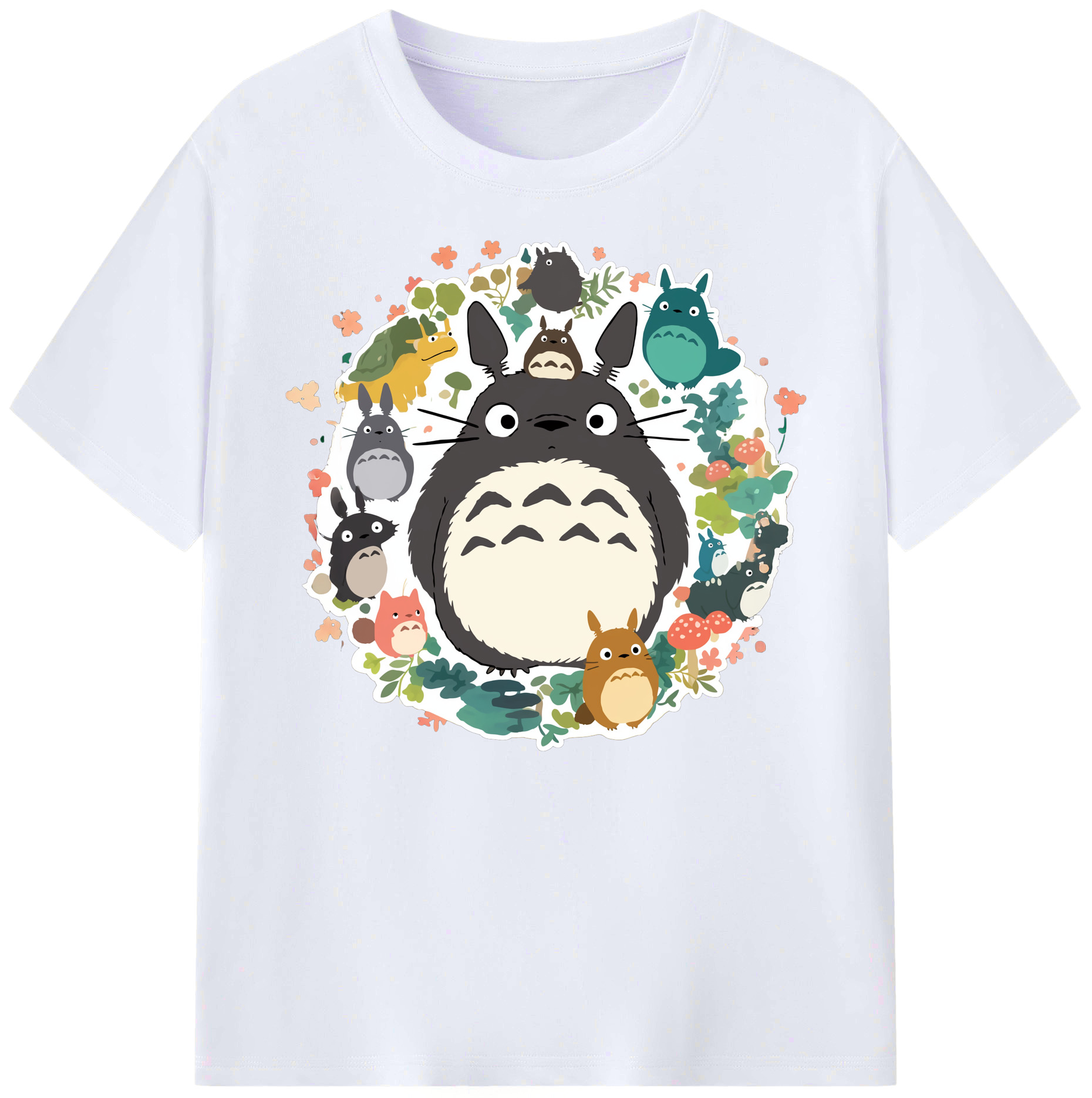 （画像用） となりのトトロ 草壁メイ 草壁サツキ My Neighbor Totoro Satsuki Kusakabe Mei Kusakabe 綿100％ メンズ半袖Tシャツ｜肌触りやわらか＆通気性