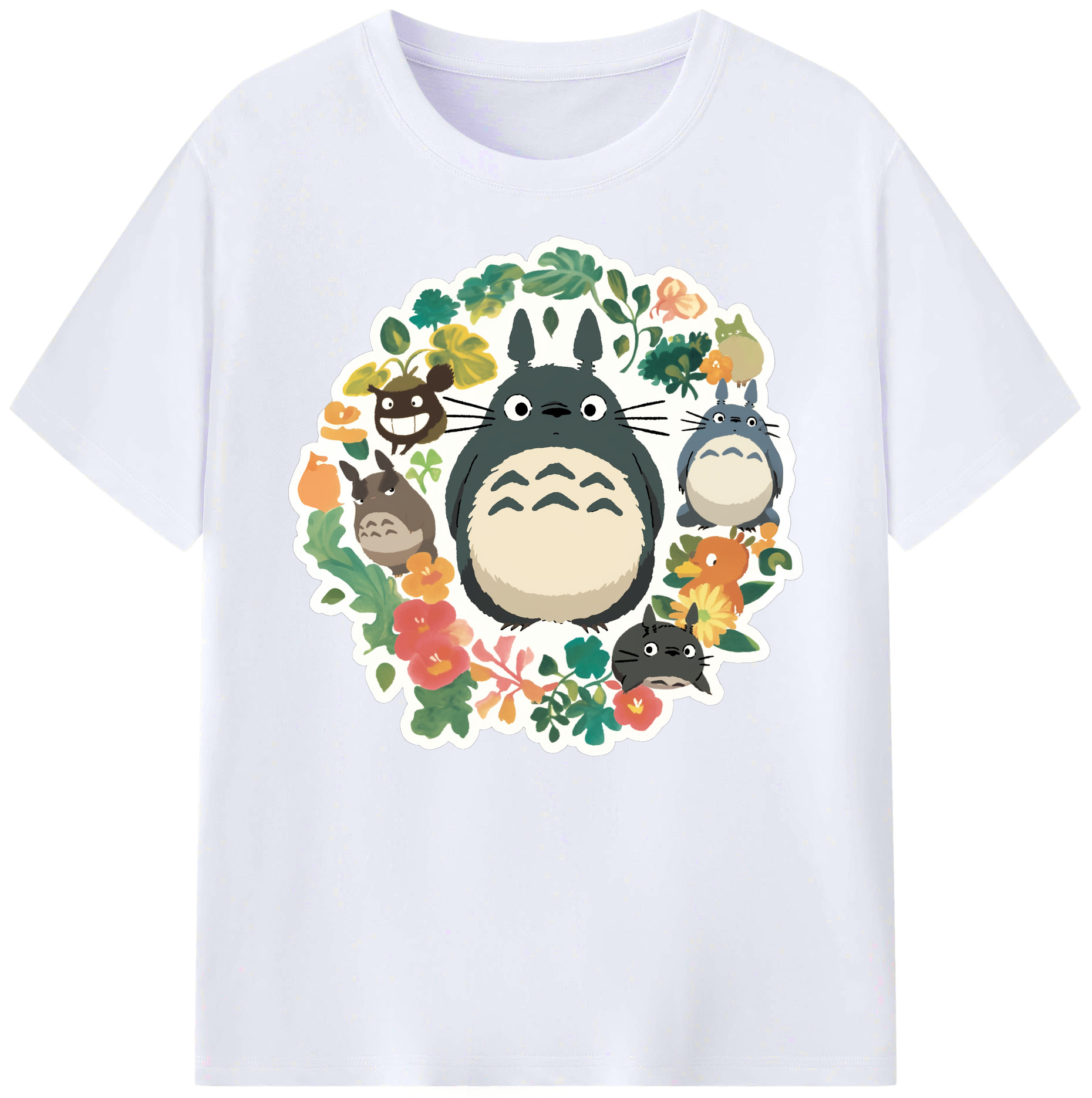 （画像用） となりのトトロ 草壁メイ 草壁サツキ My Neighbor Totoro Satsuki Kusakabe Mei Kusakabe 綿100％ メンズ半袖Tシャツ｜肌触りやわらか＆通気性
