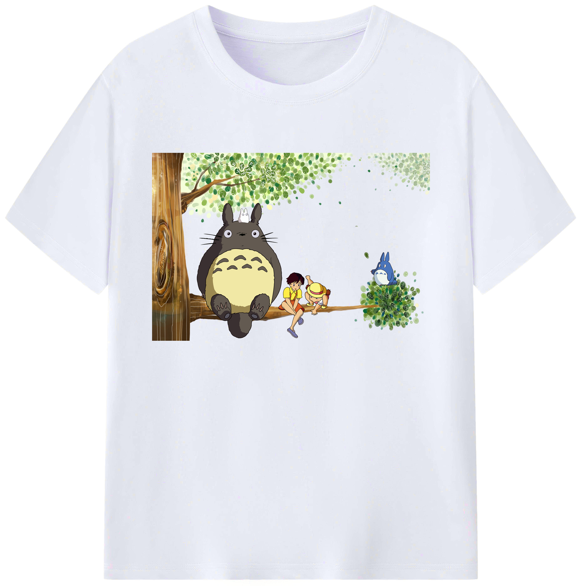 （画像用） となりのトトロ 草壁メイ 草壁サツキ My Neighbor Totoro Satsuki Kusakabe Mei Kusakabe 綿100％ メンズ半袖Tシャツ｜肌触りやわらか＆通気性