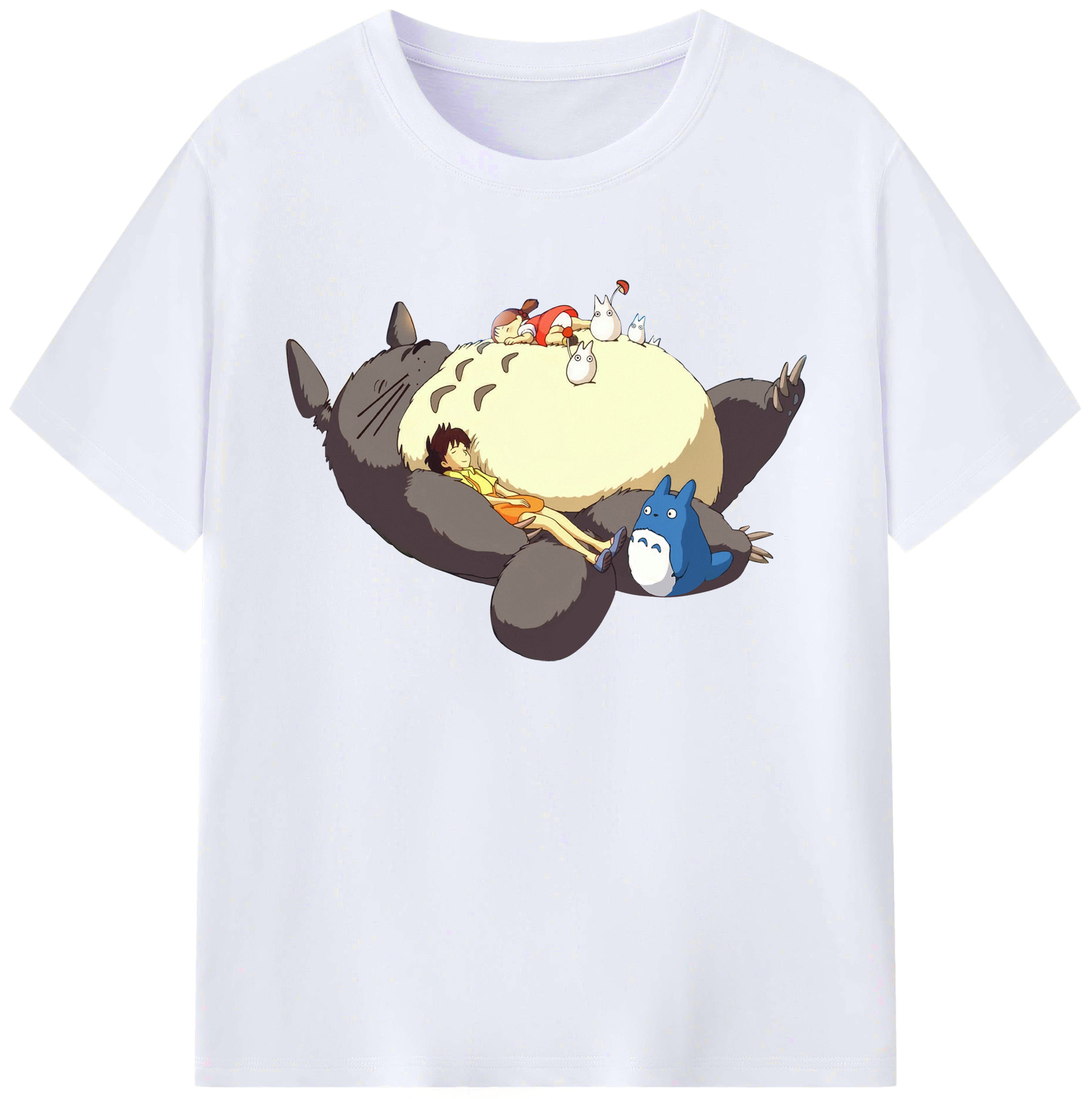 （画像用） となりのトトロ 草壁メイ 草壁サツキ My Neighbor Totoro Satsuki Kusakabe Mei Kusakabe 綿100％ メンズ半袖Tシャツ｜肌触りやわらか＆通気性