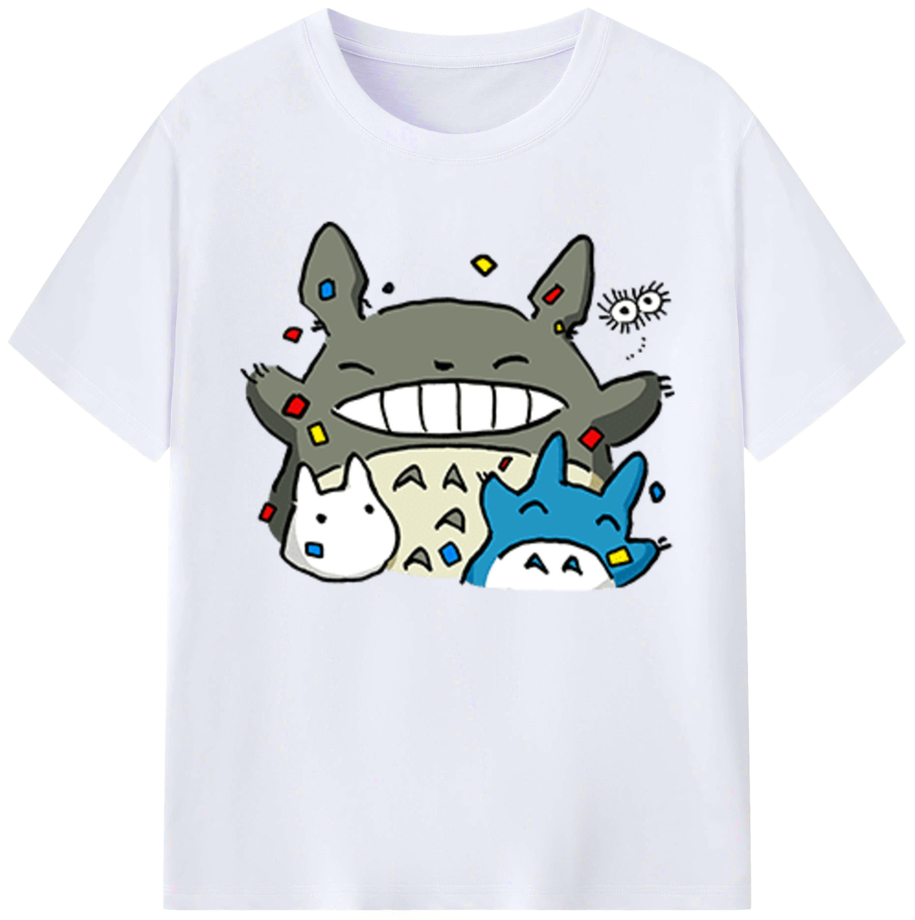 （画像用） となりのトトロ 草壁メイ 草壁サツキ My Neighbor Totoro Satsuki Kusakabe Mei Kusakabe 綿100％ メンズ半袖Tシャツ｜肌触りやわらか＆通気性