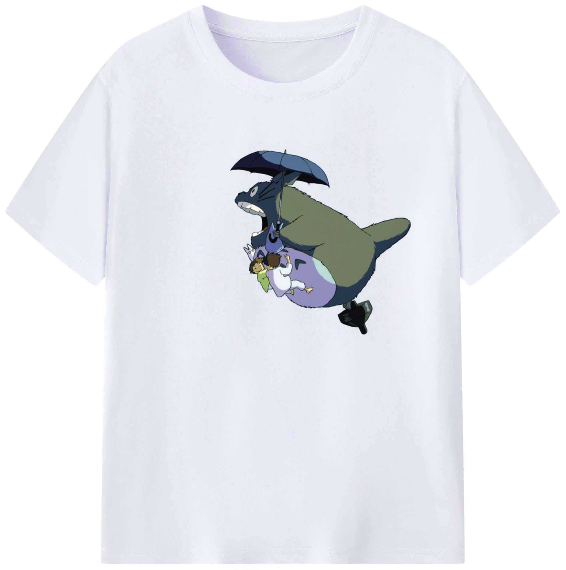 （画像用） となりのトトロ 草壁メイ 草壁サツキ My Neighbor Totoro Satsuki Kusakabe Mei Kusakabe 綿100％ メンズ半袖Tシャツ｜肌触りやわらか＆通気性
