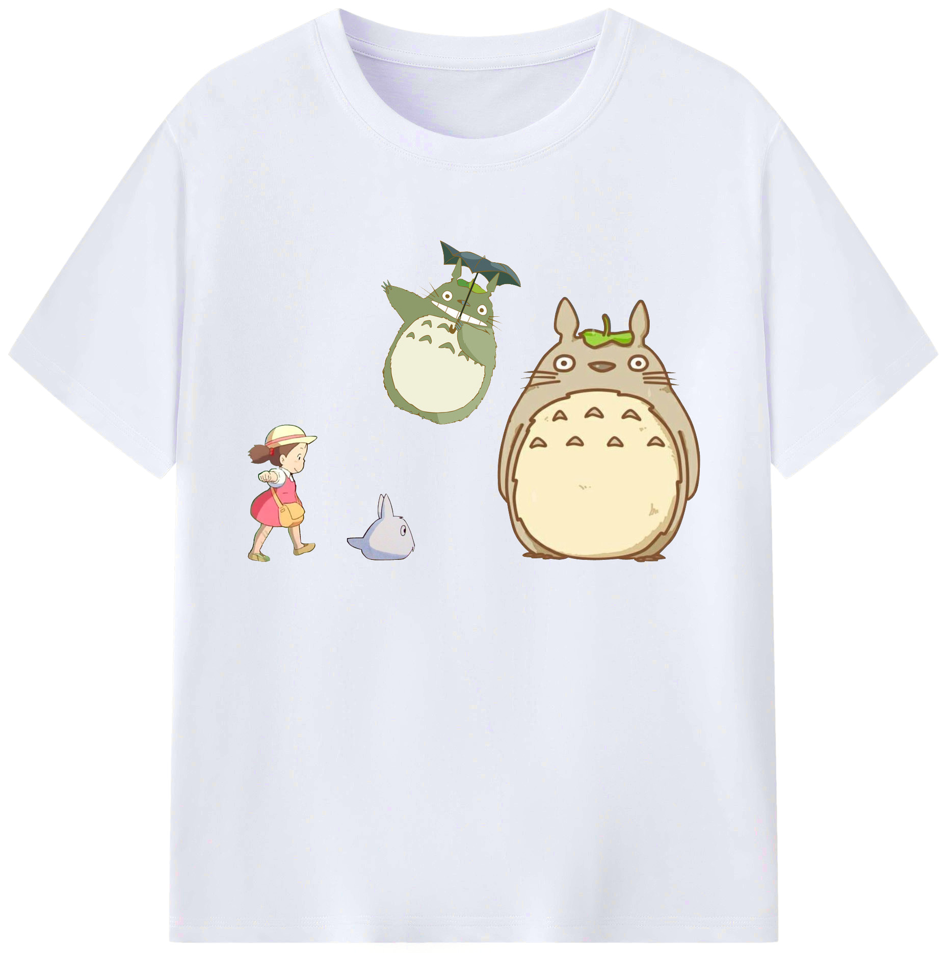 （画像用） となりのトトロ 草壁メイ 草壁サツキ My Neighbor Totoro Satsuki Kusakabe Mei Kusakabe 綿100％ メンズ半袖Tシャツ｜肌触りやわらか＆通気性